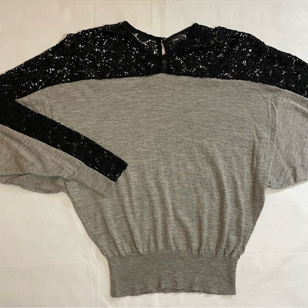Rsvp Gallery RSVP Merino Wool Crochet Lace Dolman Sleeve Sweater Size XL Size XL / US 12-14 / IT 48-50 - 7 Thumbnail