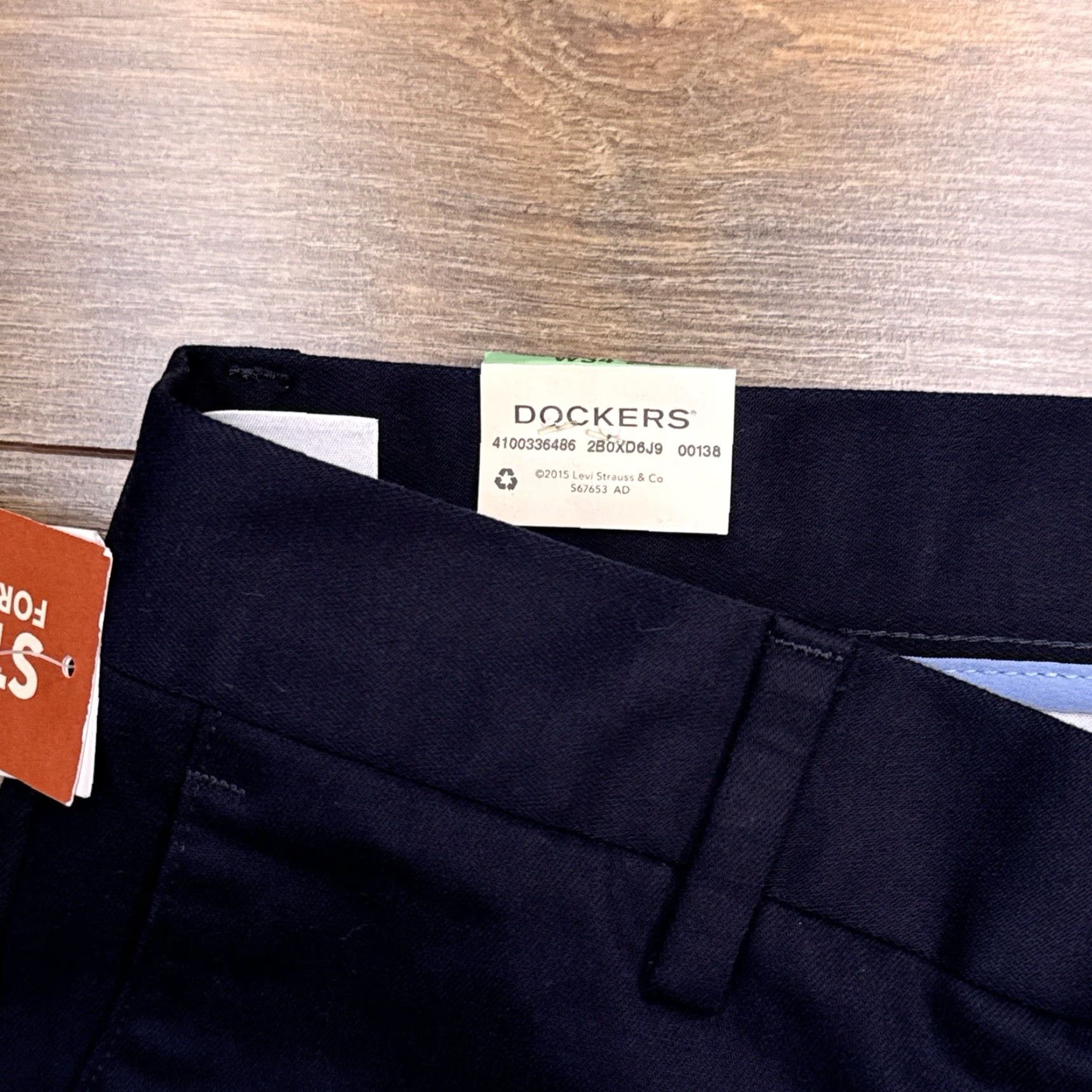 Dockers DOCKERS Easy Khaki Pants Mens 34x32 Navy Blue Slim Fit Tapered Stretch New Size US 34 / EU 50 - 7 Thumbnail