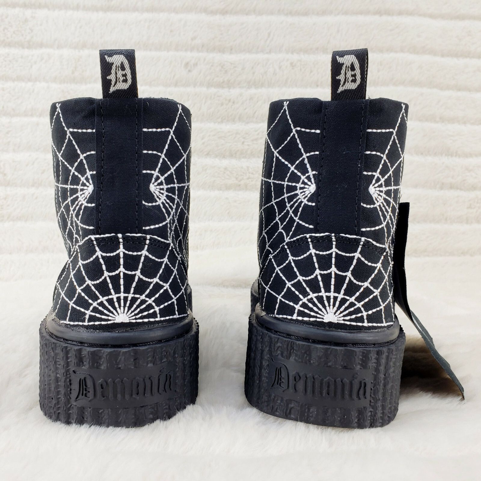 Demonia Cult DEMONIA Stitched Spider Web Hi-Top Creeper Sneaker Goth Pun Size US 10 / EU 43 - 8 Thumbnail