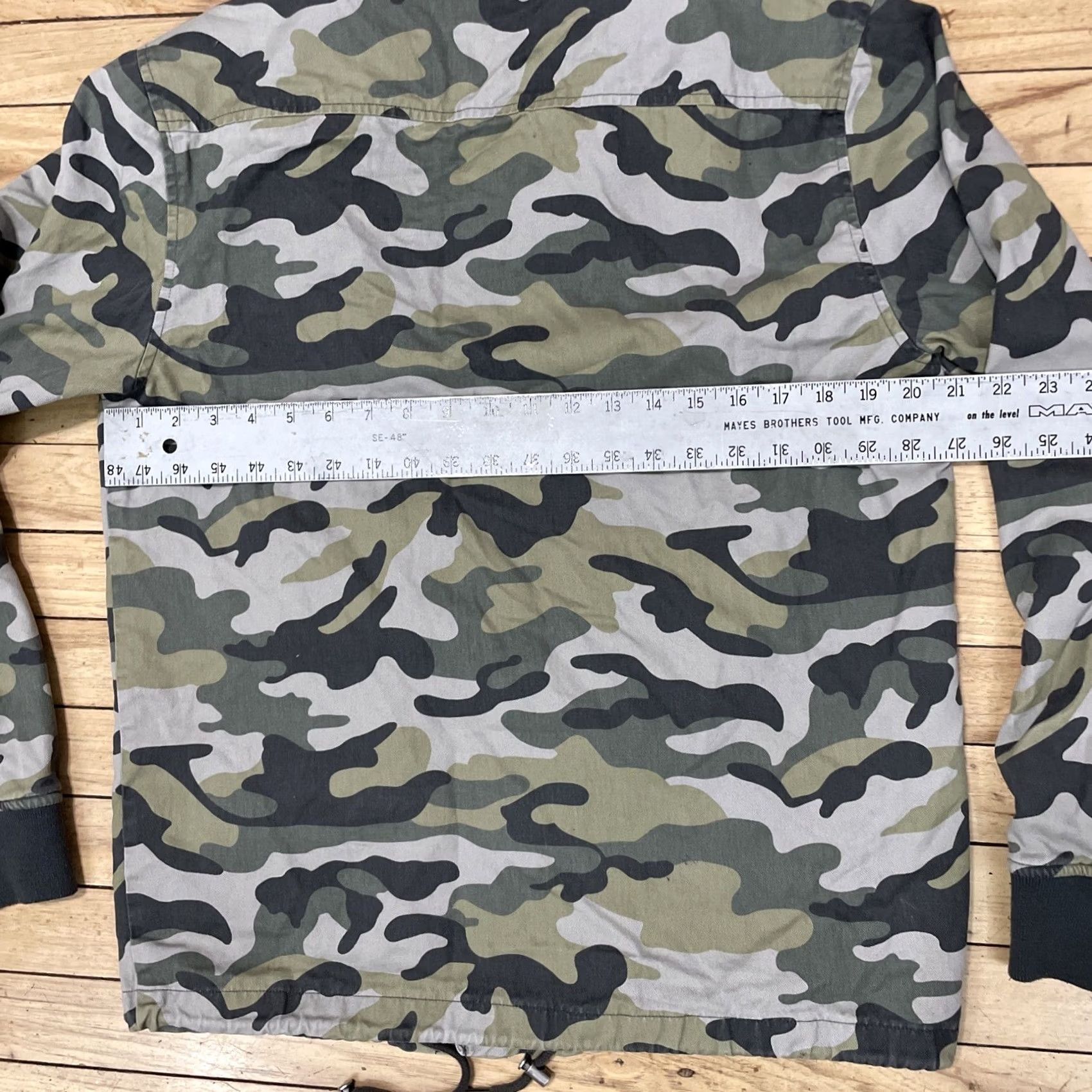 Forever 21 FOREVER 21 Jacket Men S Camouflage Army Green Gray Lined Bomber Button Snap Waist Cinched Canvas Polyester Casual Military Style 90s Size US S / EU 44-46 / 1 - 6 Thumbnail