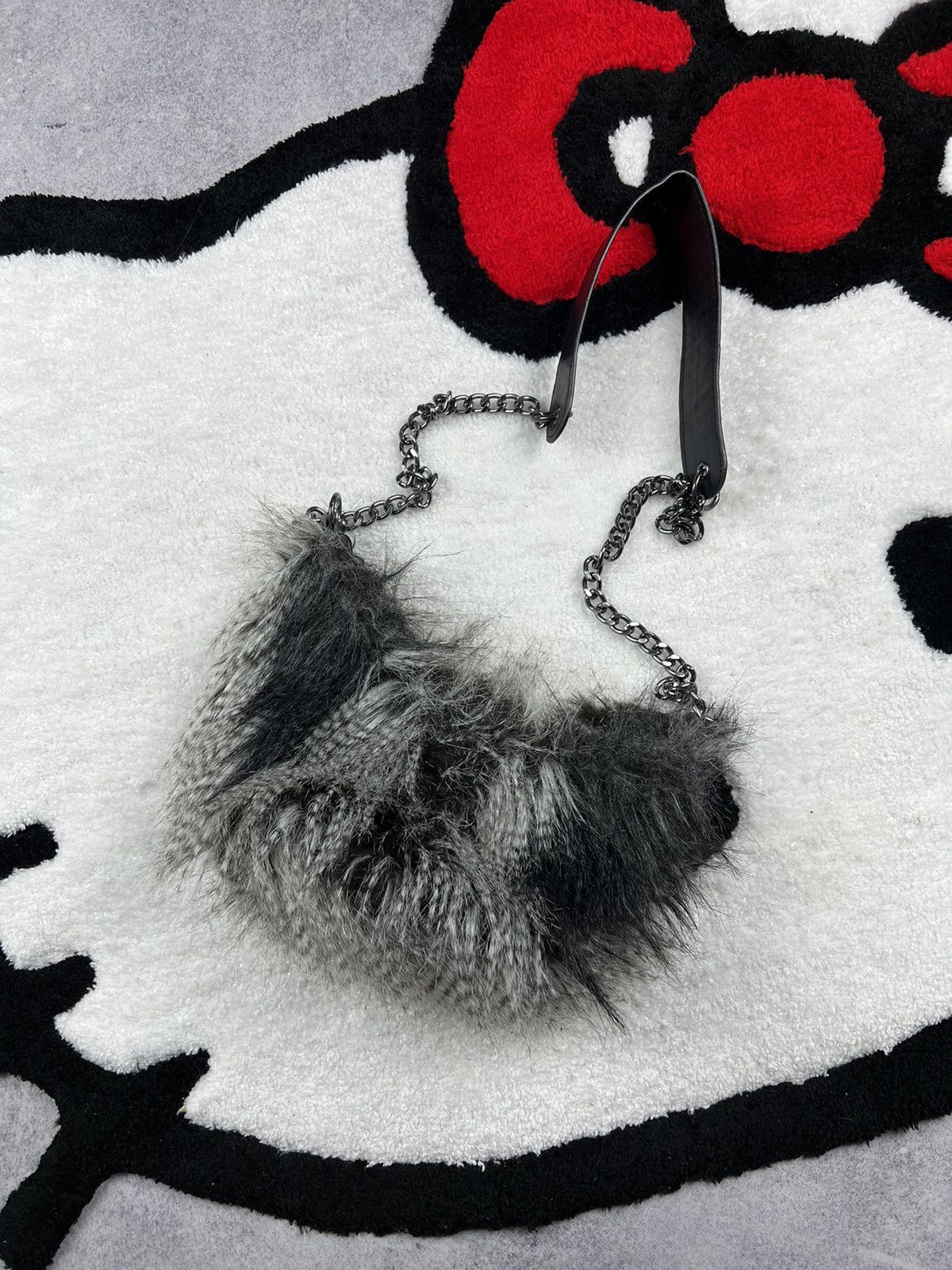 If Six Was Nine Vintage Alt Fuzzy Mohair Y2K Rhinestones Grunge Bag Size ONE SIZE - 1 Thumbnail