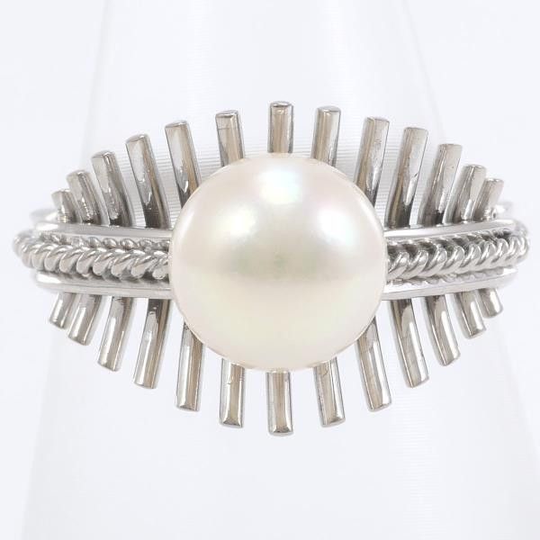 Other K14 White Gold Pearl Ring Size 13 Metal Ring in Excellent Condition