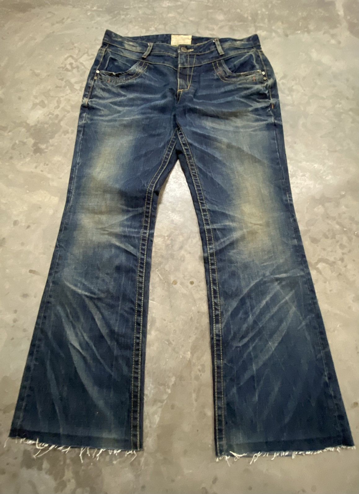 Japanese Brand Flare Jeans Japanese Lolita Mud Rusty Boot Cut Size US 36 / EU 52 - 7 Thumbnail