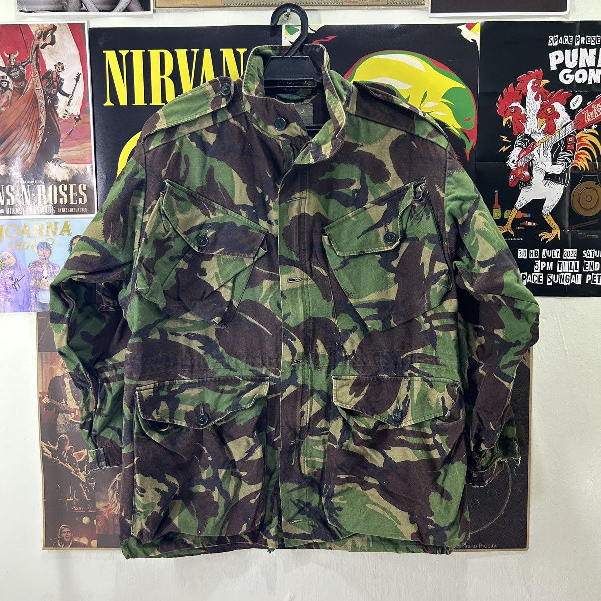 image of Vintage 1960S British Army Smock Combat Dpm Camouflage Field, Men's (Size Large)