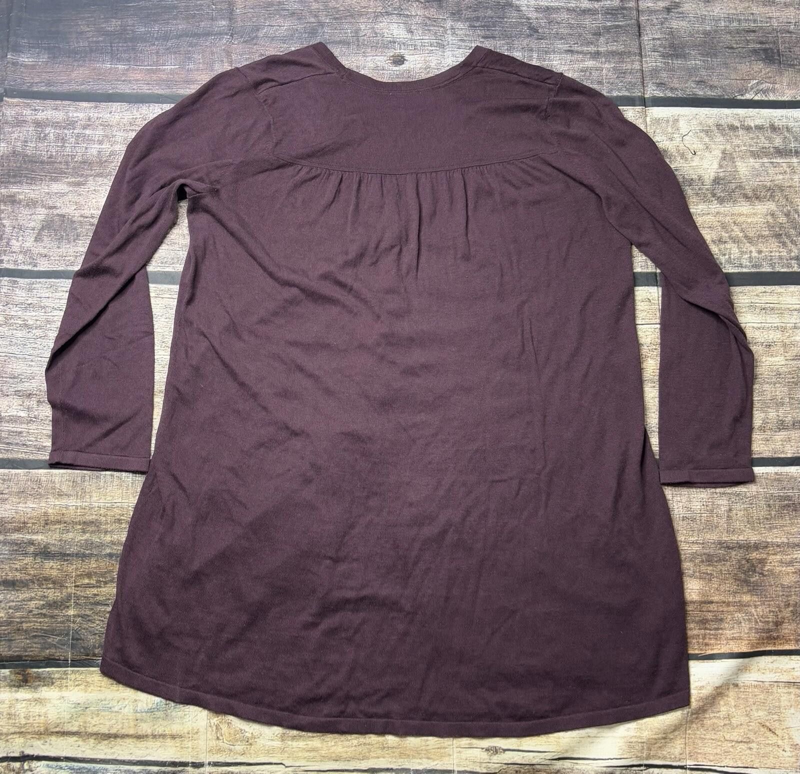 Other J Jill Cardigan Sweater Women's Large Burgundy Tunic Size L / US 10 / IT 46 - 3 Thumbnail