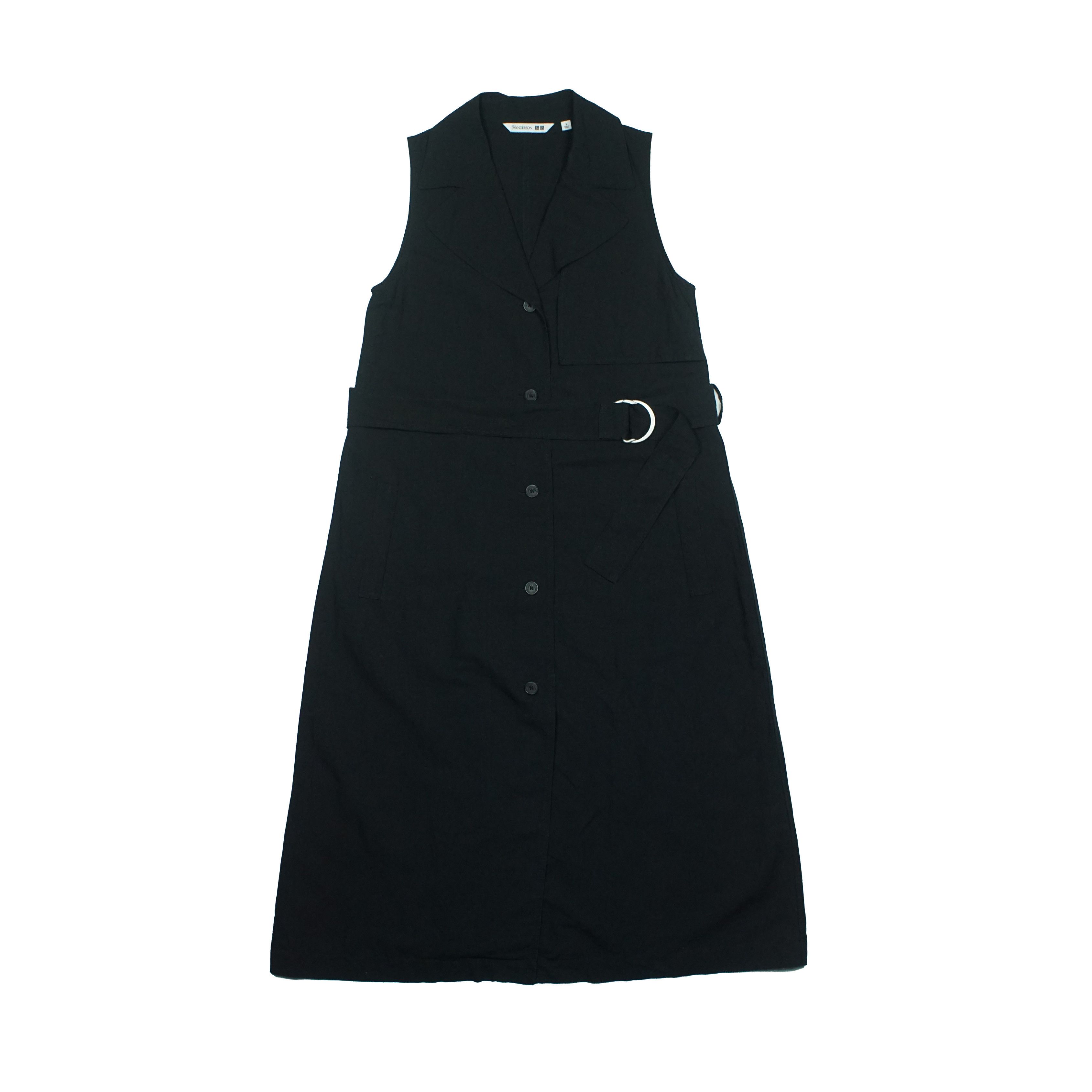 JW Anderson  Japanese Brand  Uniqlo J.W.Anderson Linen-Blend Belted  Sleeveless Lapel Dress | Grailed