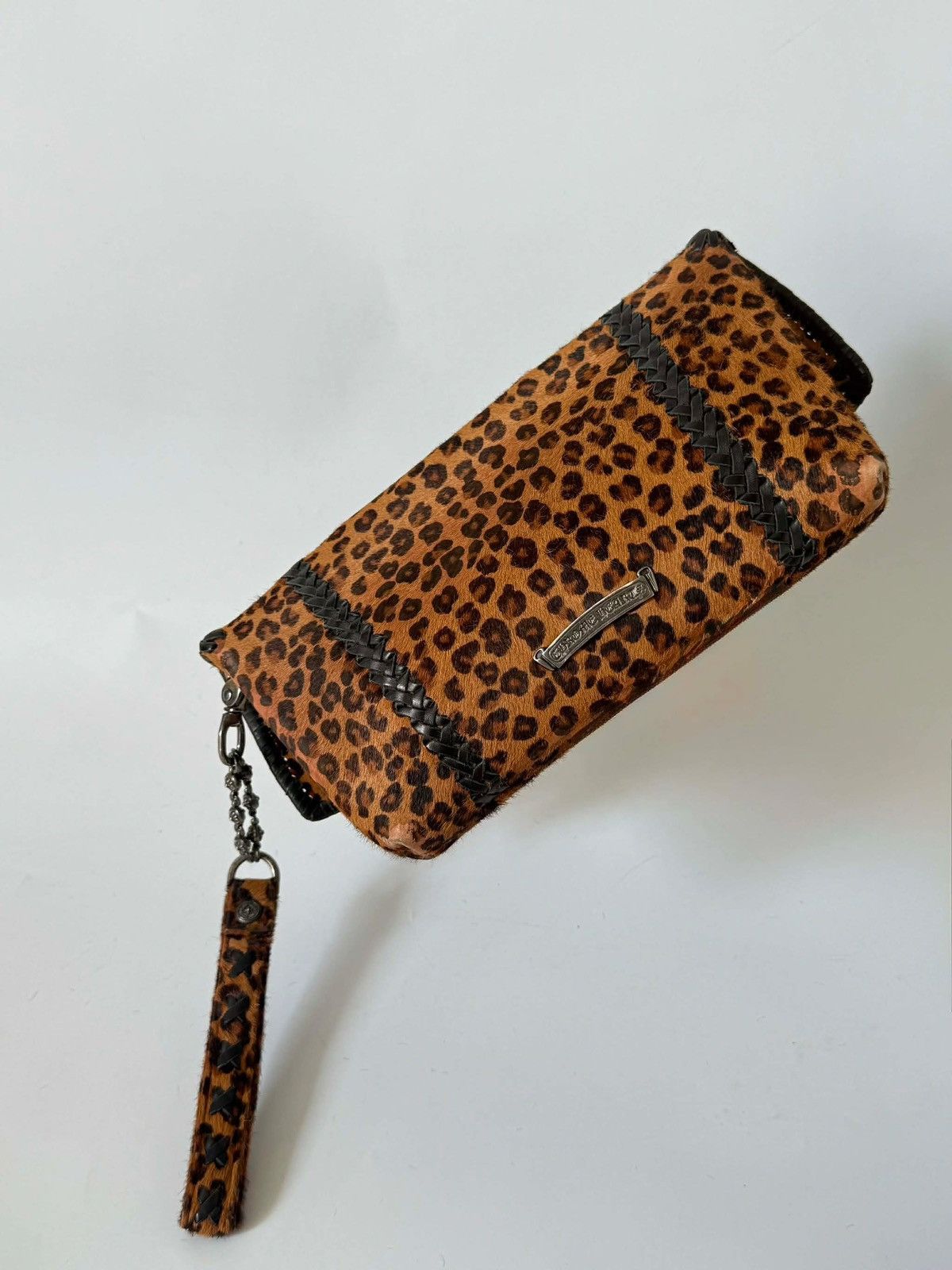 Chrome Hearts RARE Chrome Hearts Leopard Pony Hair “Fuck you” Clutch Bag Size ONE SIZE - 2 Thumbnail