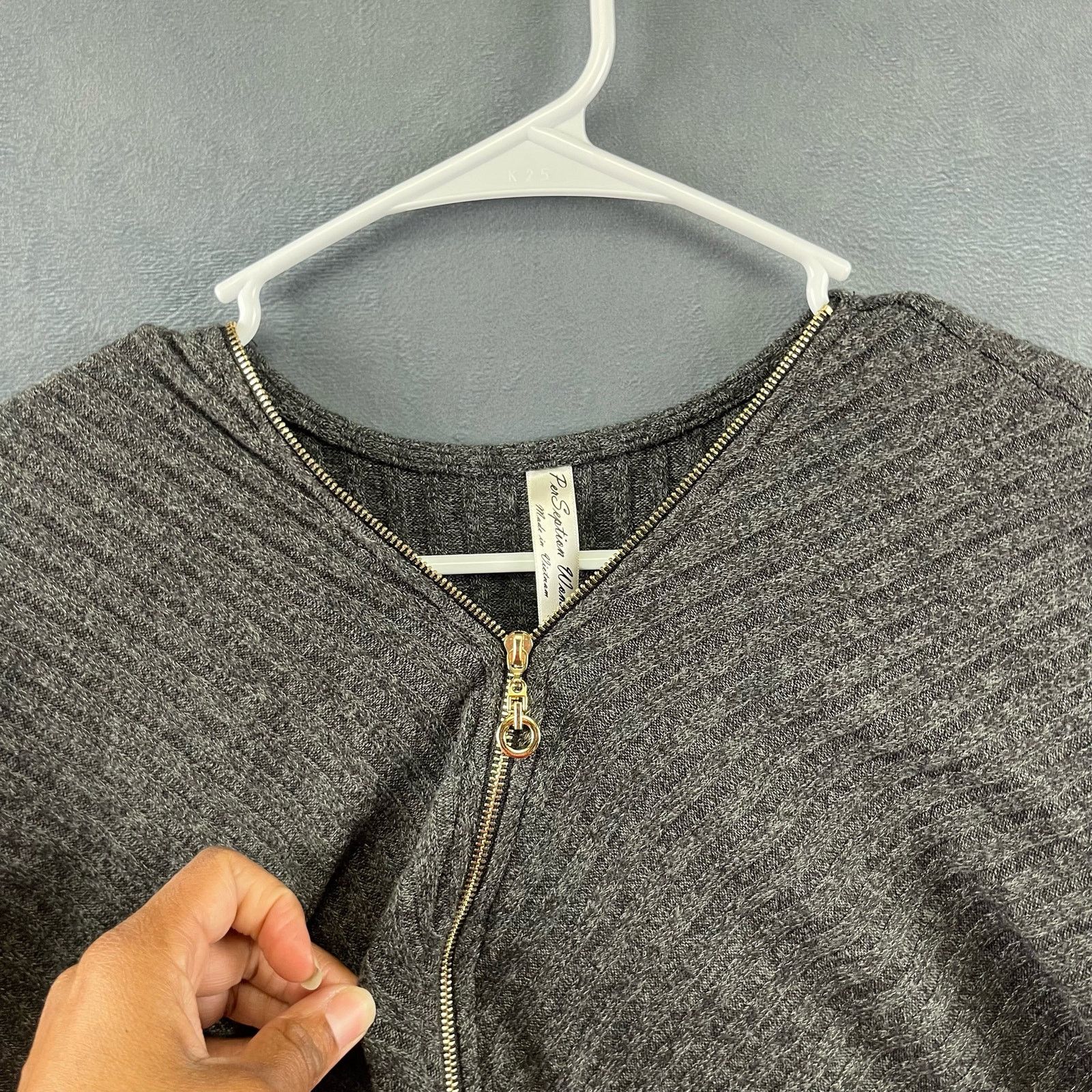 Other Per Seption Women Plus Size 2X Quarter Zip Ribbed Blouse Size XXL / US 16-18 / IT 52-54 - 5 Thumbnail