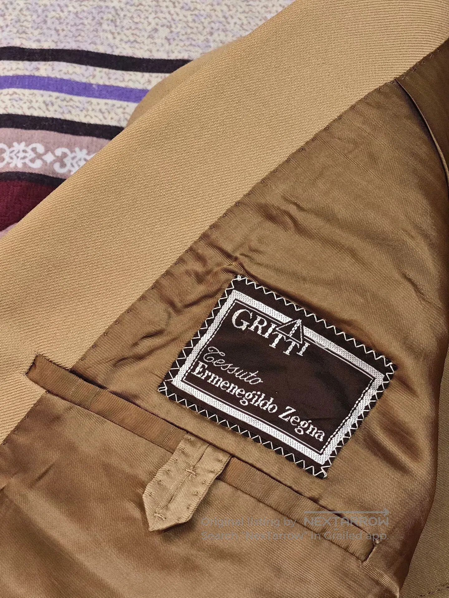 Ermenegildo Zegna Zegna Beige Wool Blend Suit Jacket. Size US S / EU 44-46 / 1 - 7 Thumbnail