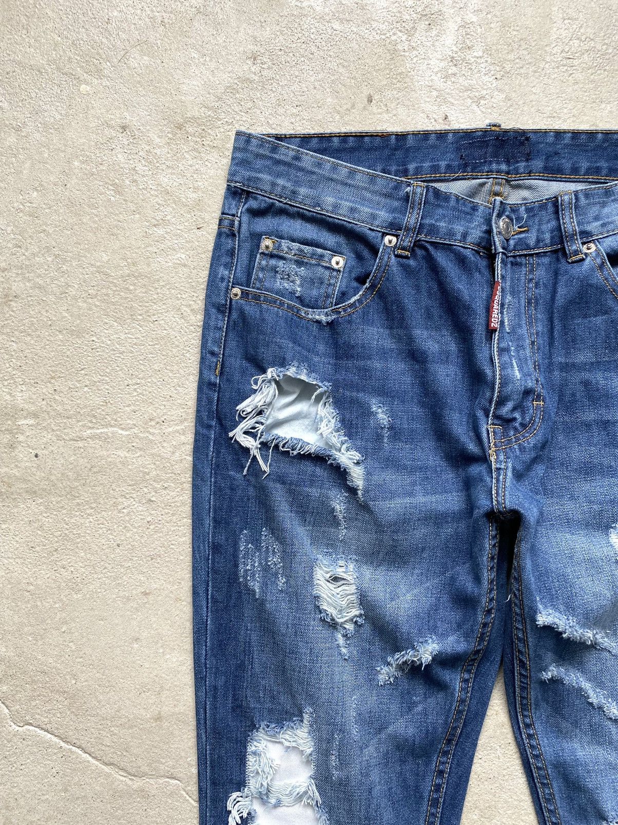 Dsquared2 Vintage Dsquared2 Distressed Patchwork Denim Pants Size US 34 / EU 50 - 4 Thumbnail