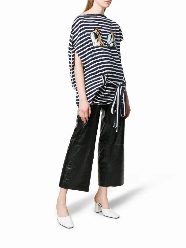 George × JW Anderson o1mle0325 Print Stripe Drapetop in Navy & White Size S / US 4 / IT 40 - 4 Thumbnail