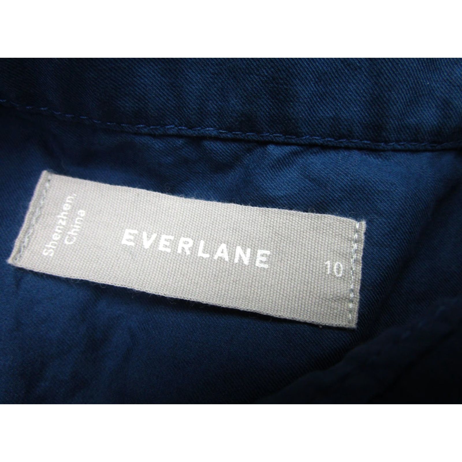 Everlane Everlane Shirt Womens 10 Blue 100% Cotton Button Front Oversized Tunic Top Size L / US 10 / IT 46 - 6 Thumbnail