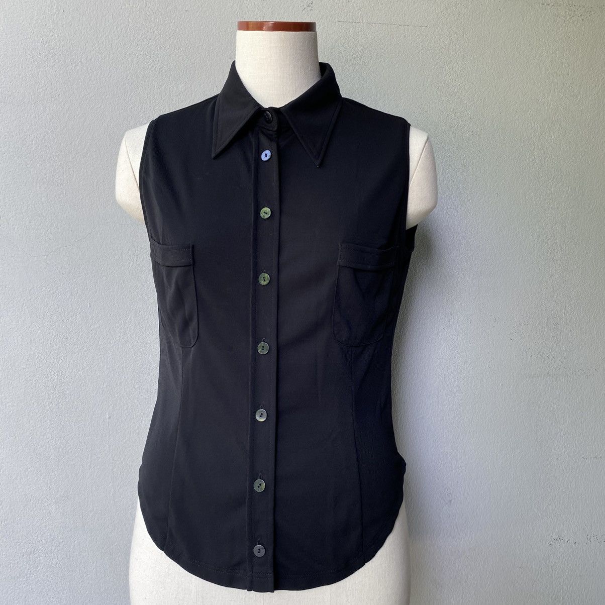 Fendi FENDI Black Sleeveless Soft Shirt Size M / US 6-8 / IT 42-44 - 1 Thumbnail
