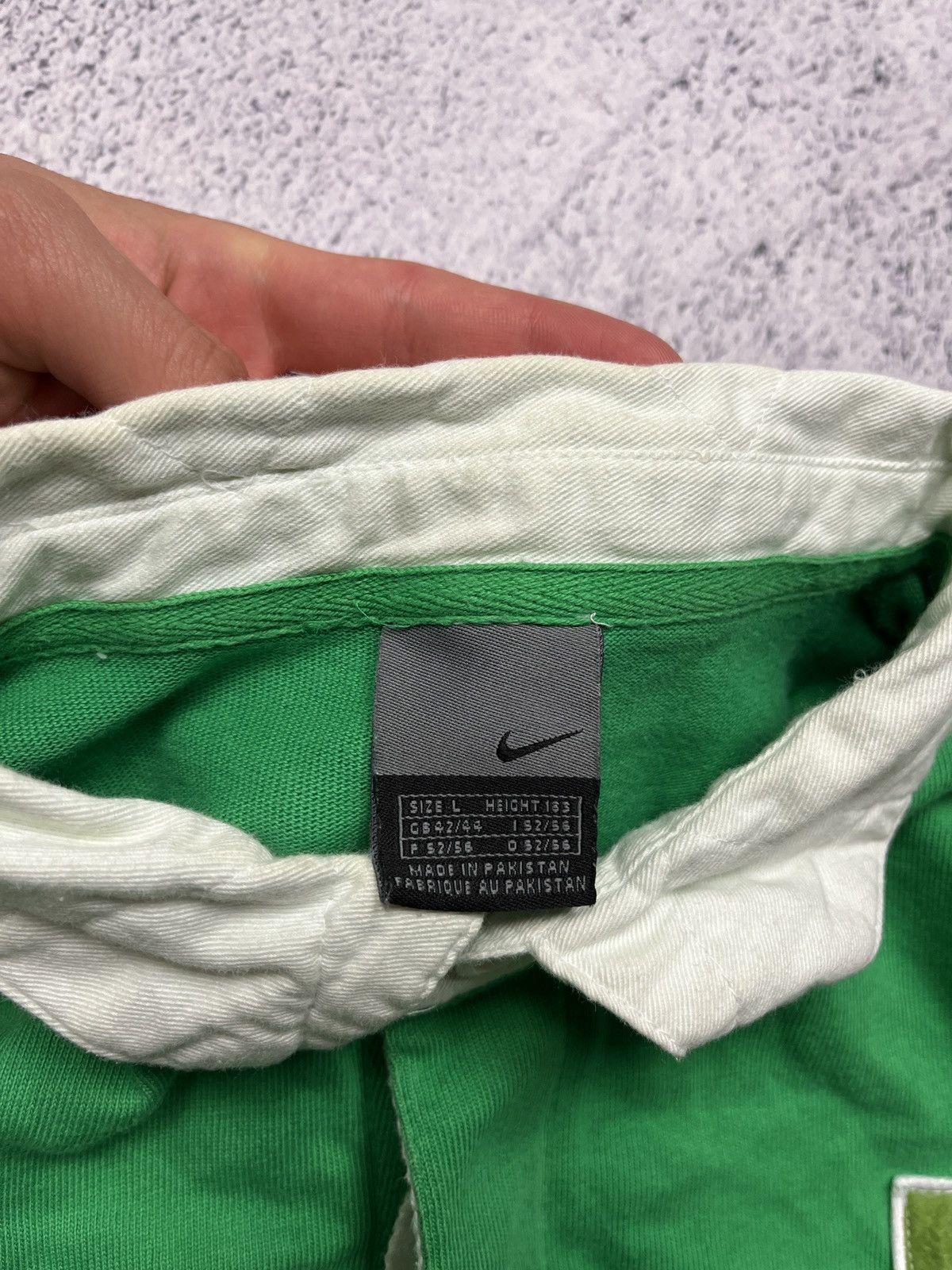 Nike × Vintage Rare Vintage Nike Ireland Polo Long-Sleeve Small Swoosh Size US L / EU 52-54 / 3 - 8 Thumbnail