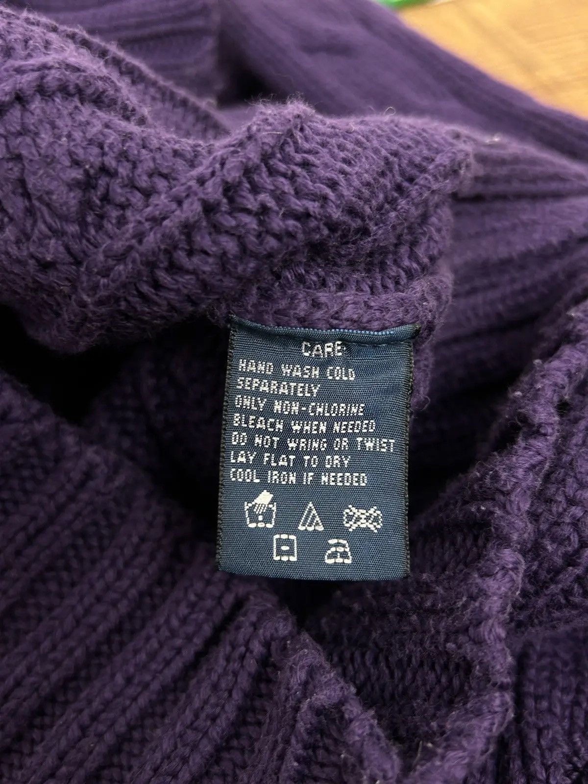 Polo Ralph Lauren Polo Ralph Lauren Cable Knit Turtleneck Sweater In Purple Size L / US 10 / IT 46 - 10 Thumbnail