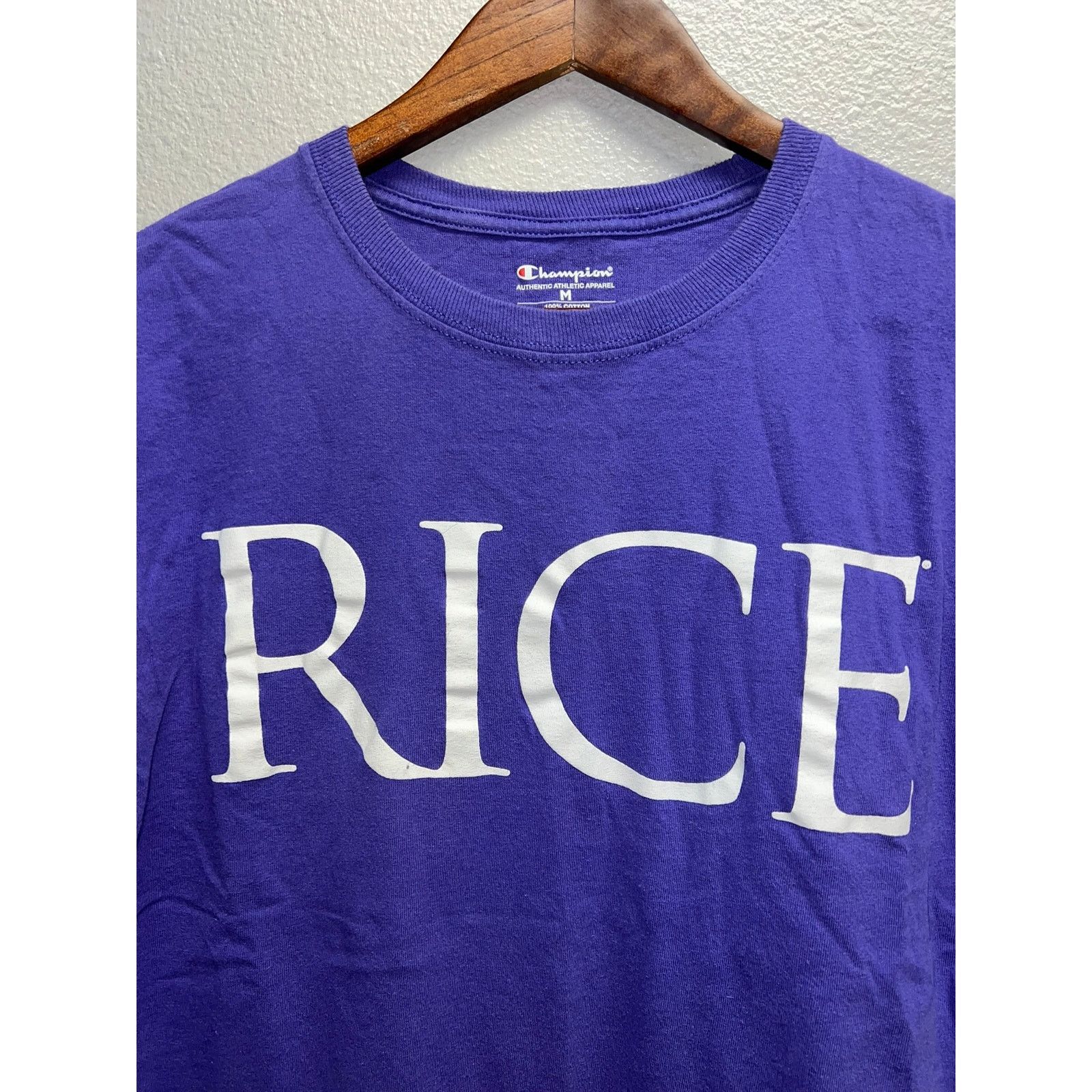 Champion Rice University Shirt Spellout Purple College Tee Champion M Size US M / EU 48-50 / 2 - 2 Thumbnail