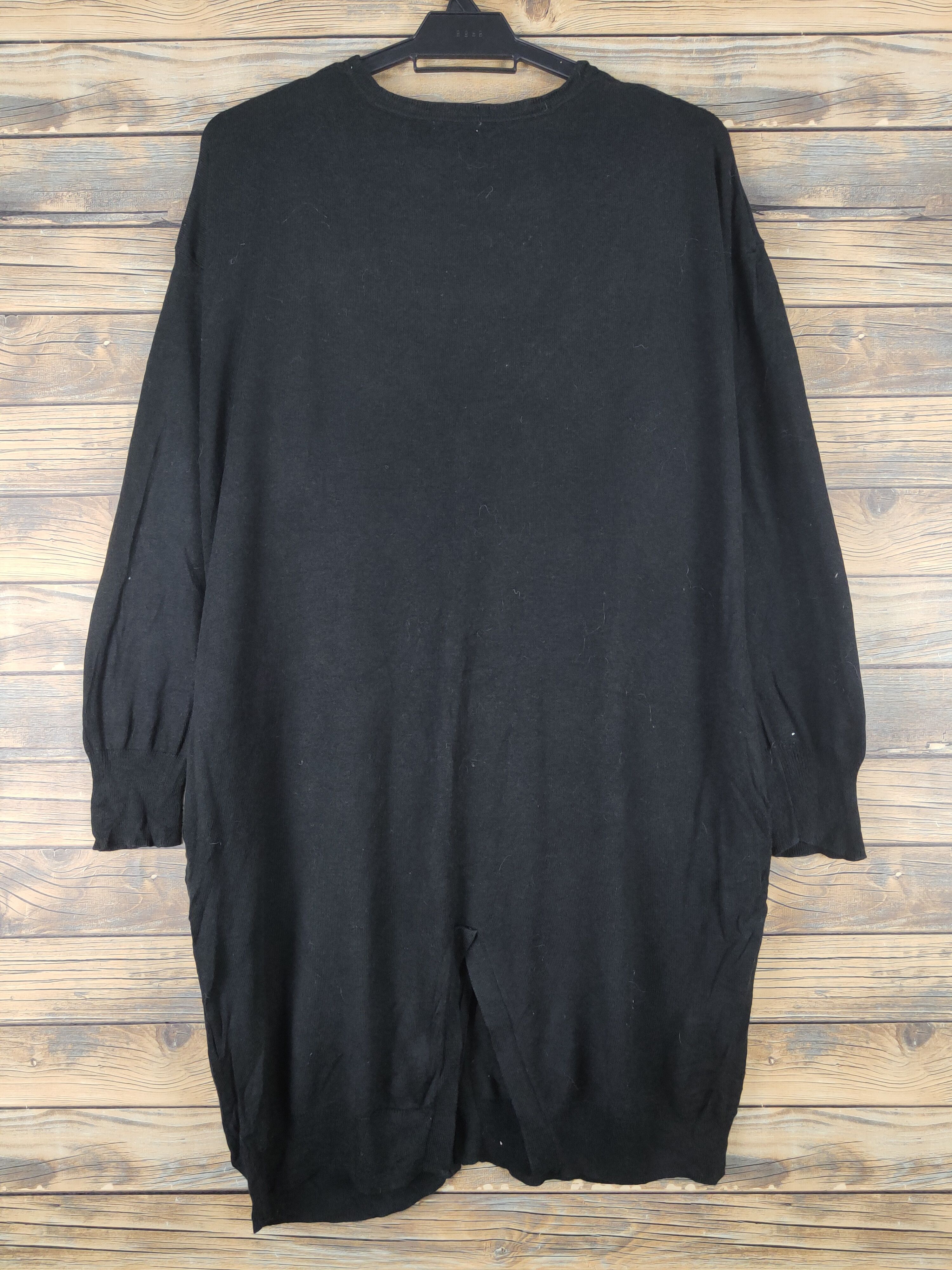 GU × Homespun Knitwear GU Black Knitwear ripped vintage Cardigan #W1517 Size M / US 6-8 / IT 42-44 - 8 Thumbnail