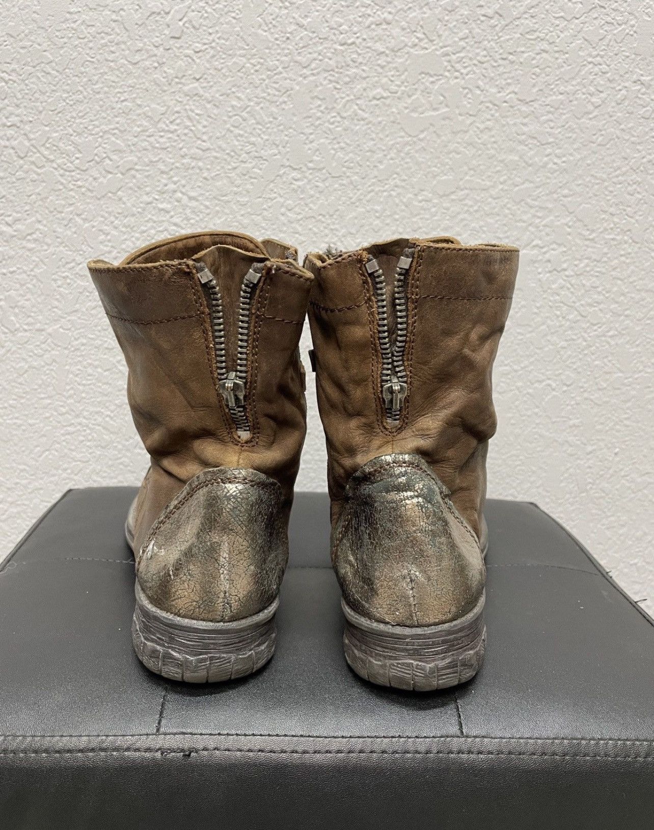 If Six Was Nine Vintage Italian AS 98 Rick Owens Style Leather Biker Boots Size US 8.5 / EU 41-42 - 5 Thumbnail