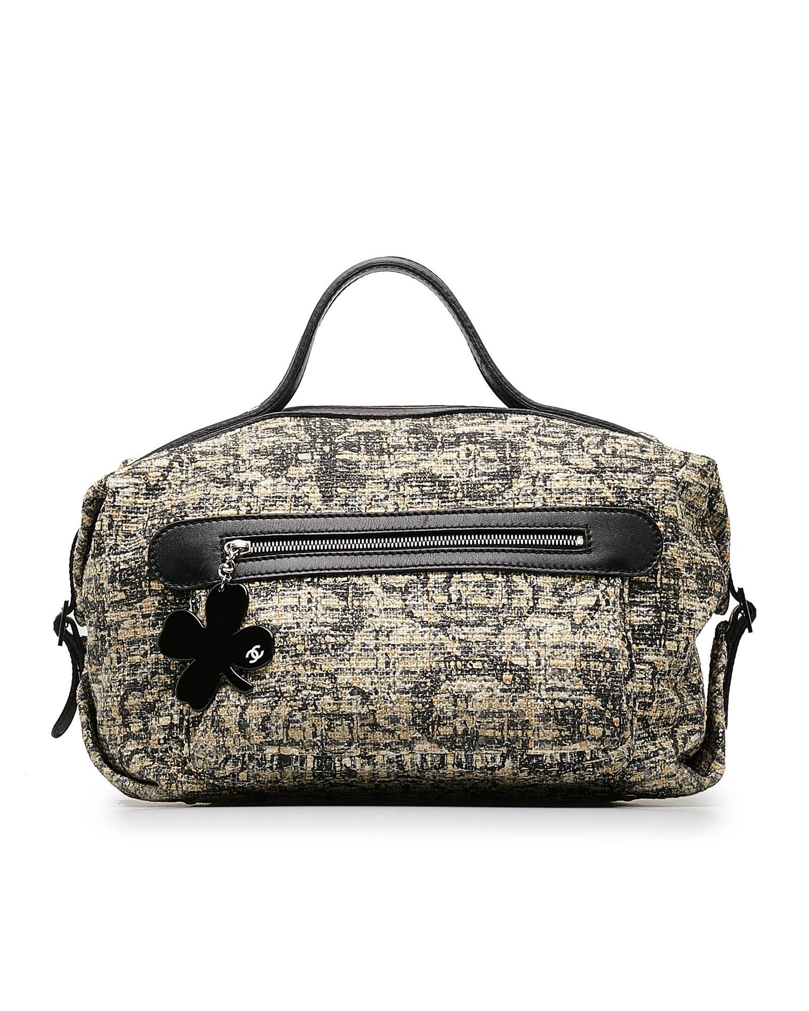 image of Chanel Clover Tweed Handbag in Brown, Women's