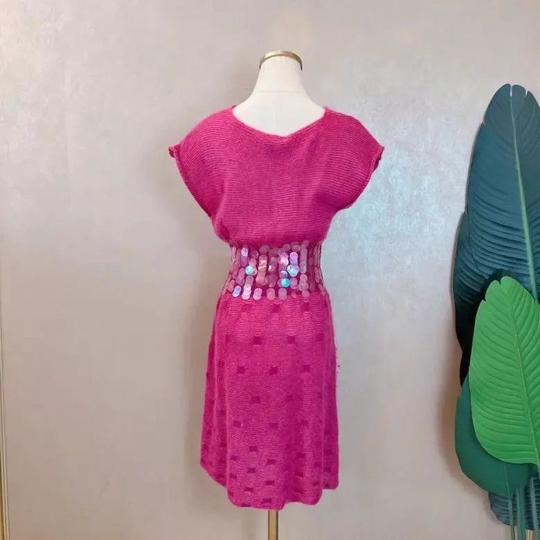 Emporio Armani EMPORIO ARMANI pink knit sequin dress IT38 pre-owned Size XS / US 0-2 / IT 36-38 - 2 Thumbnail