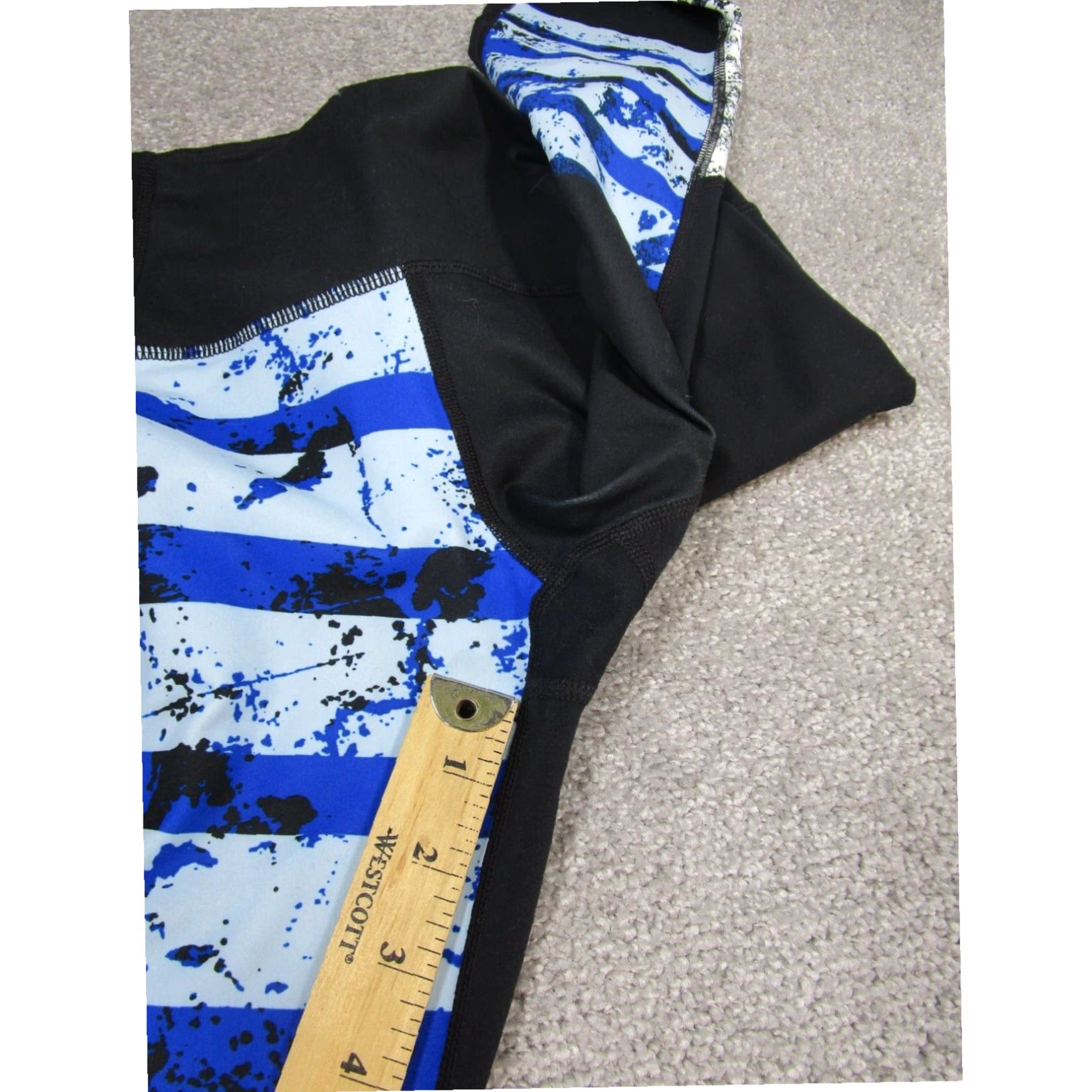 Under Armour Under Armour Womens Small Heatgear Leggings Black Blue Compression Crop Athleisure Leggings Size 28" / US 6 / IT 42 - 3 Thumbnail