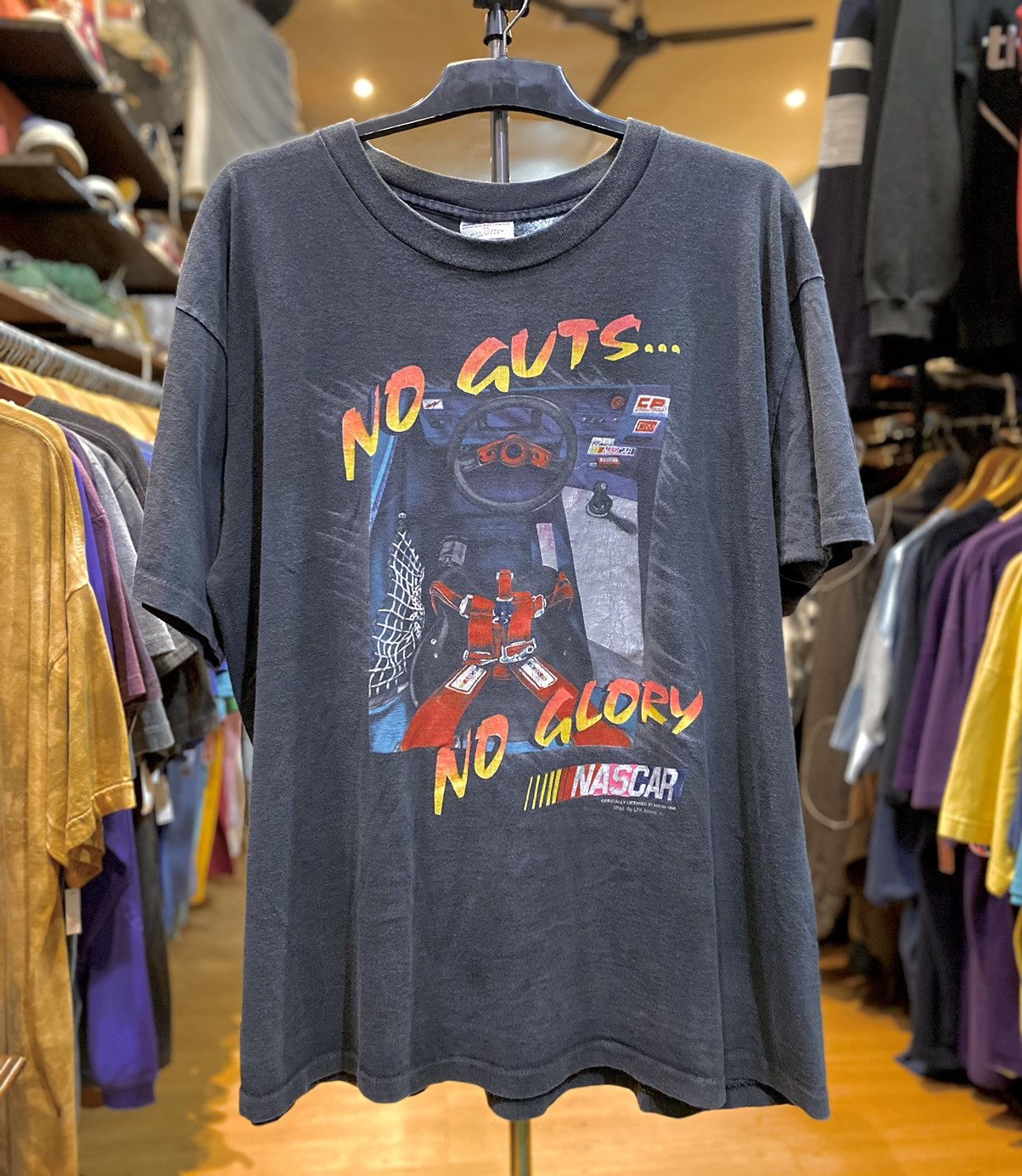 Faded Glory × NASCAR Tshirt Nascar No Guts No Glory by LFA vintage vtg 1995 90s Size US XL / EU 56 / 4 - 1 Thumbnail