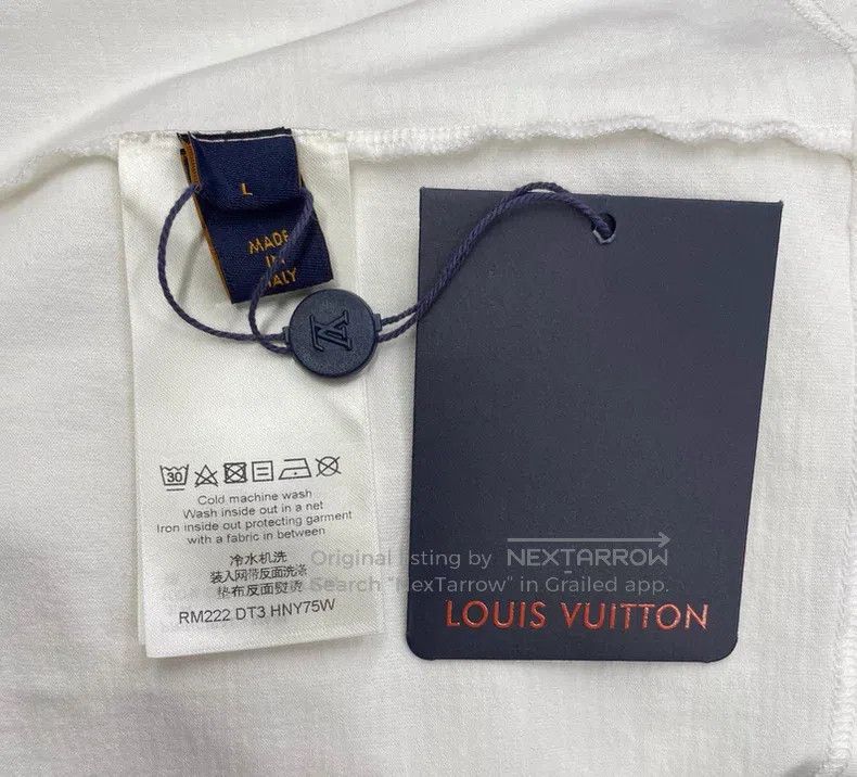 Louis Vuitton Louis Vuitton White cursive logo short sleeve T-shirt Size US L / EU 52-54 / 3 - 3 Thumbnail