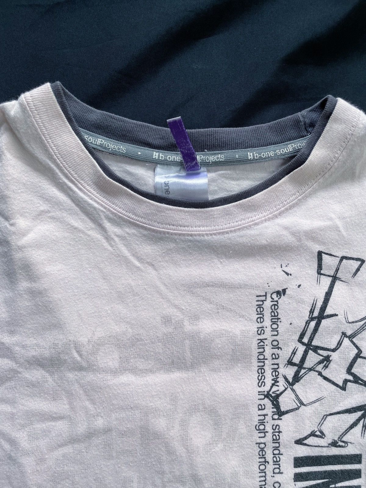 Japanese Brand B ONE SOUL DOUBLE LAYER POEM TEE Size US L / EU 52-54 / 3 - 5 Thumbnail