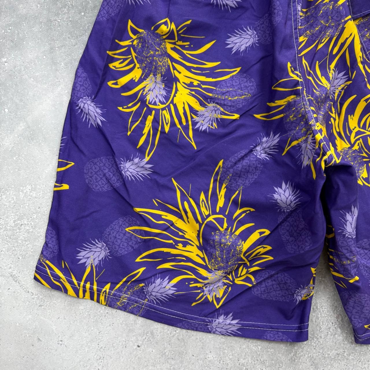 Vintage Vintage Piranha Joe Pineapple Print Swim Beach Shorts Purple Size US 31 - 15 Thumbnail