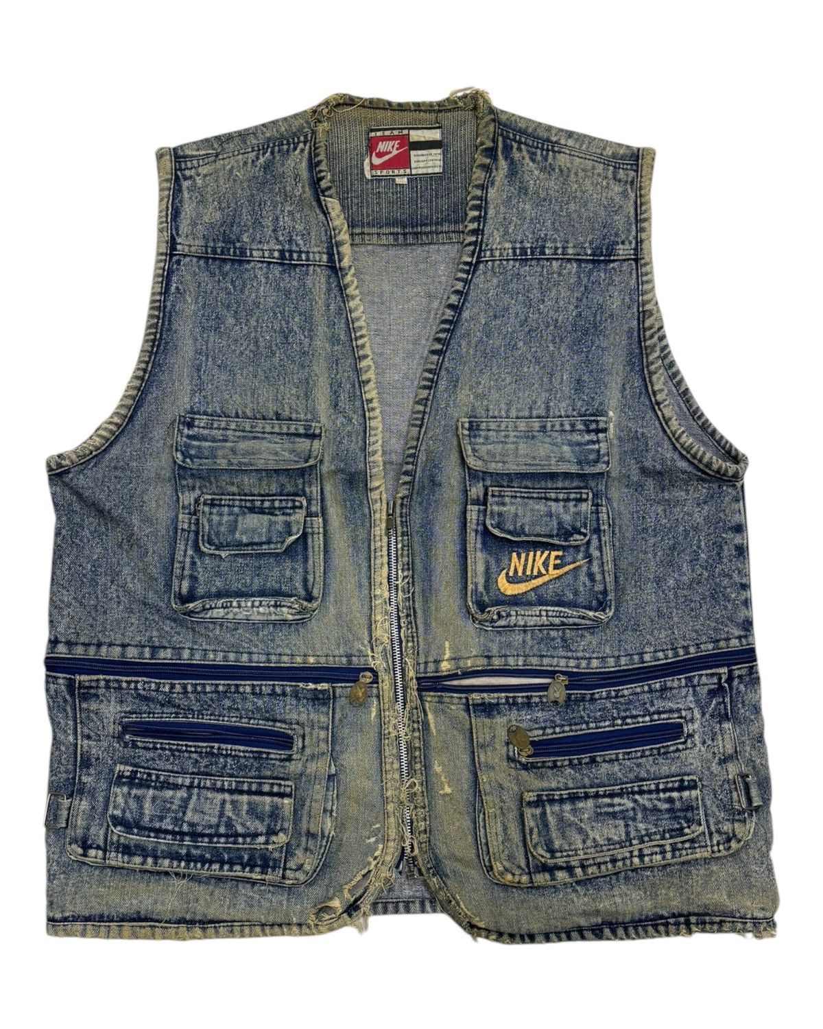 Vintage 🔥VINTAGE NIKE THRASHED DISTRESSED DENIM VEST JACKET Size US M / EU 48-50 / 2 - 1 Thumbnail