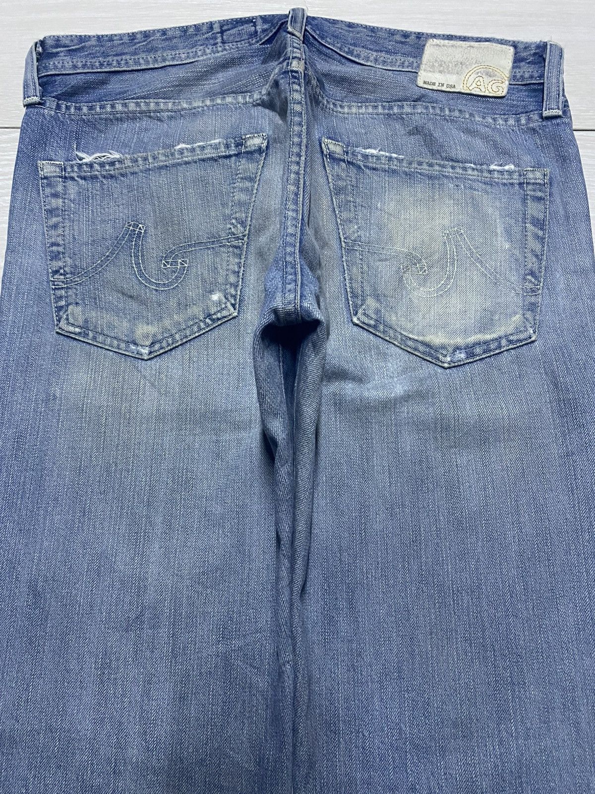 AG Adriano Goldschmied Vtg Ag Adriano Goldschmied Straight Leg DistressedJeans Size US 32 / EU 48 - 4 Thumbnail