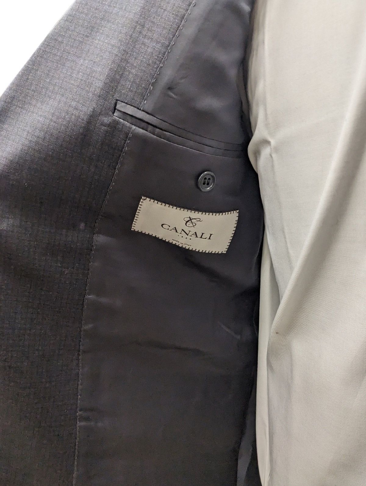 Canali Canali Charcoal Gray Micro-Check Wool Suit – 2-Piece Size 40L - 5 Thumbnail