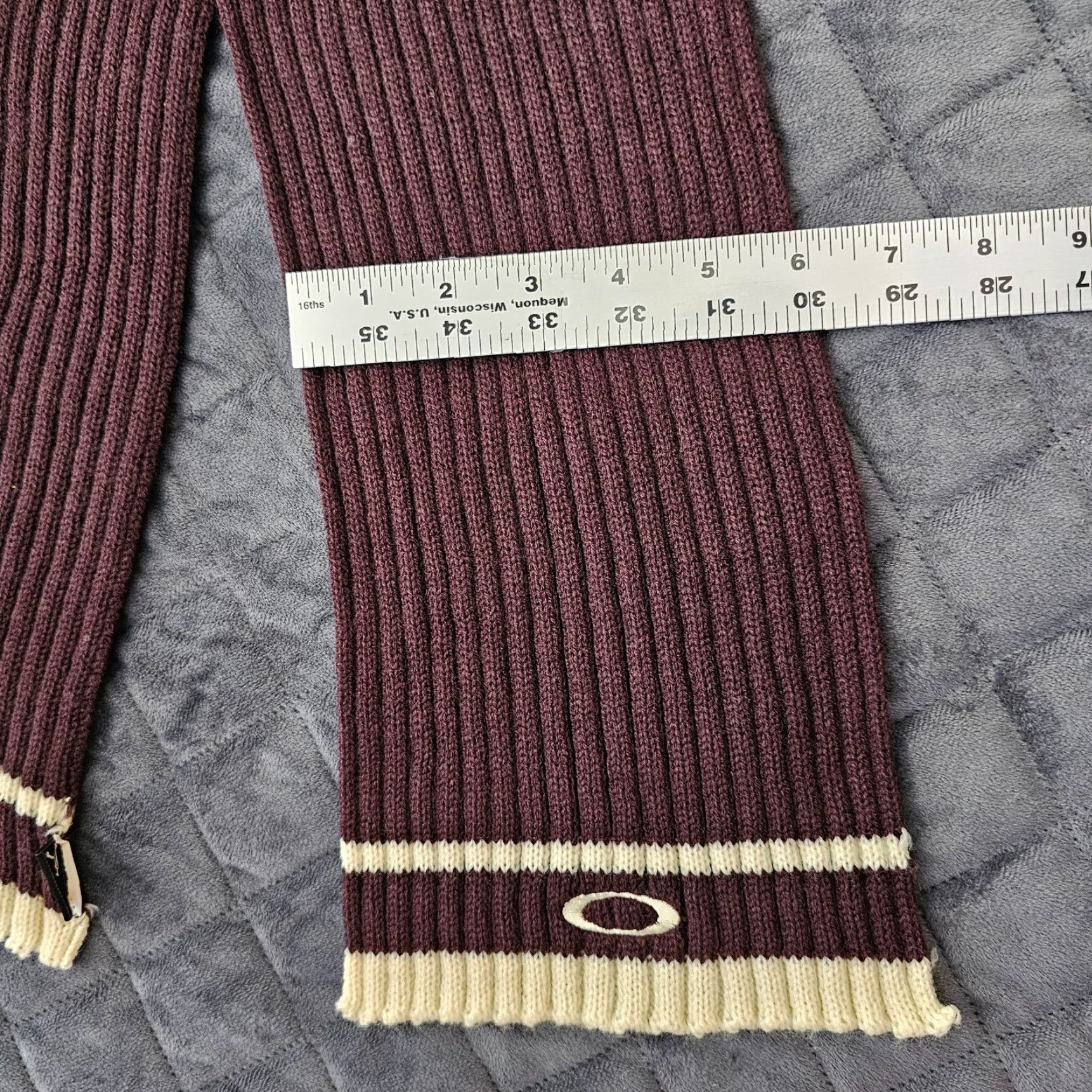 Oakley VINTAGE Oakley Unisex Scarf Brown White Striped Winter Outdoor Warm Size ONE SIZE - 6 Thumbnail