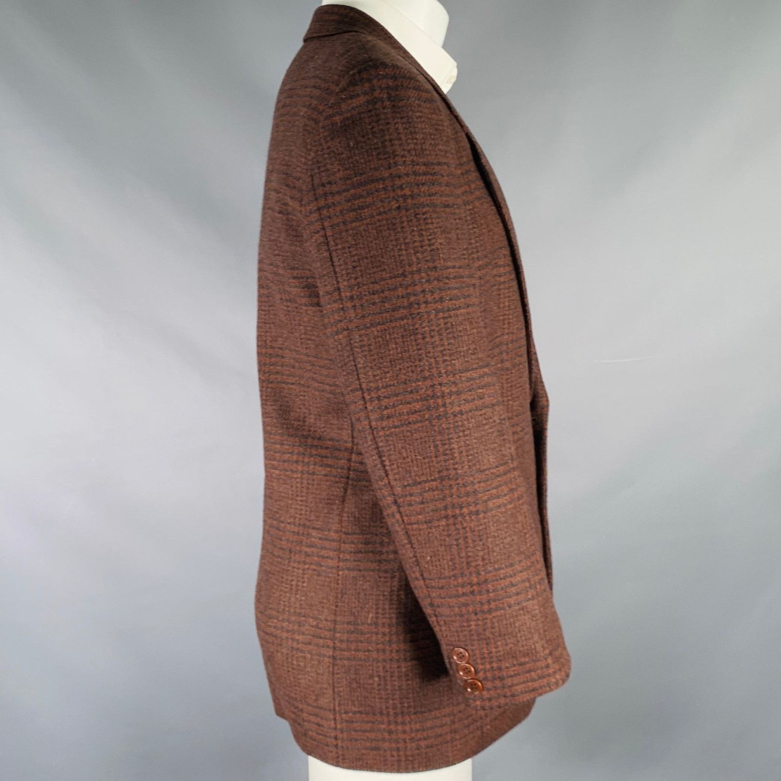 Missoni Brown Black Glenplaid Virgin Wool Oversized Sport Coat Size 38R - 2 Thumbnail