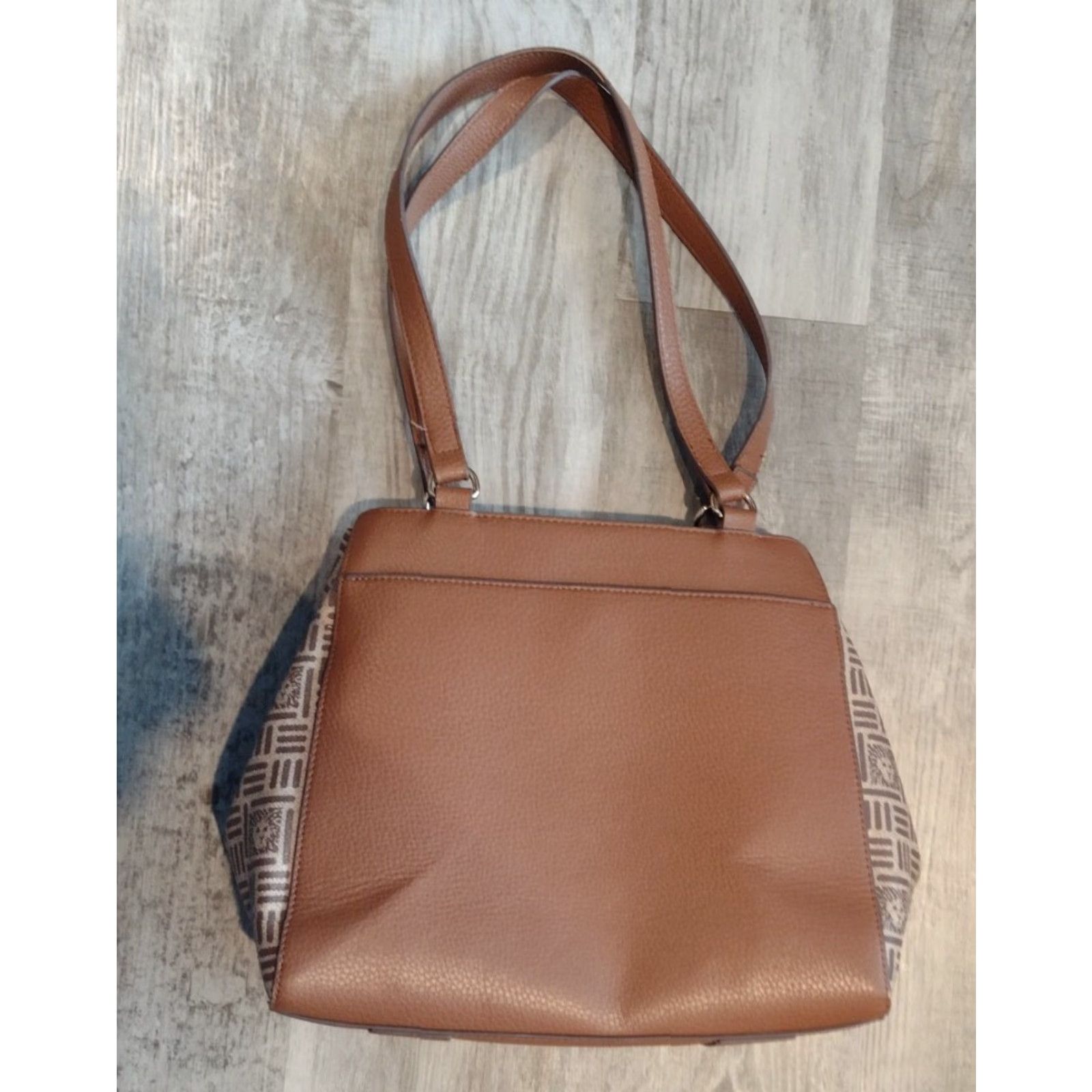 Anne Klein Anne Klein Signature Shoulder Bag Medium Brown Faux Leather Logo Purse Womens Size ONE SIZE - 2 Thumbnail