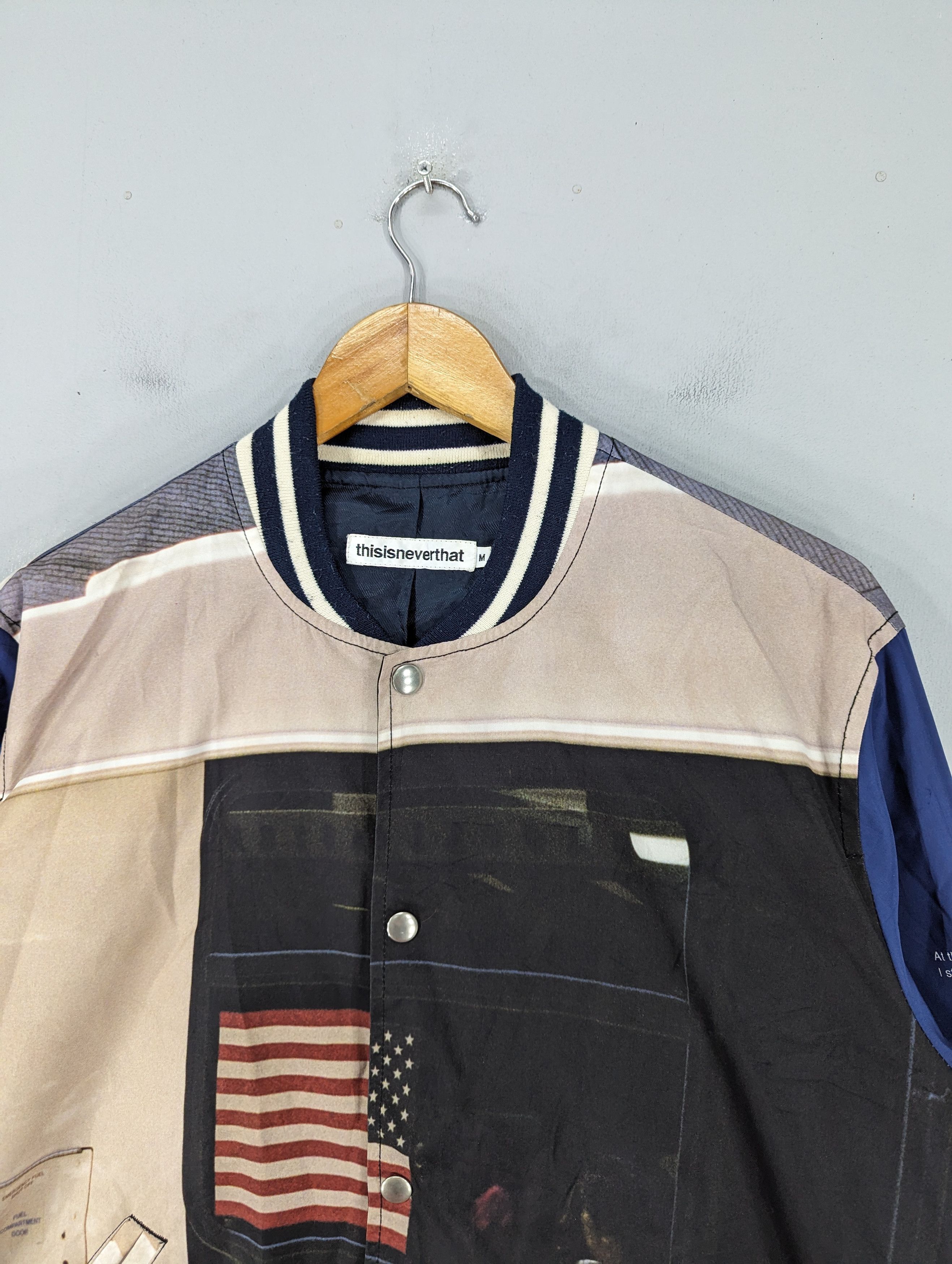 thisisneverthat 🔥RARE🔥Thisisneverthat Overprint Snap Button Varsity Jacket Size US M / EU 48-50 / 2 - 4 Thumbnail