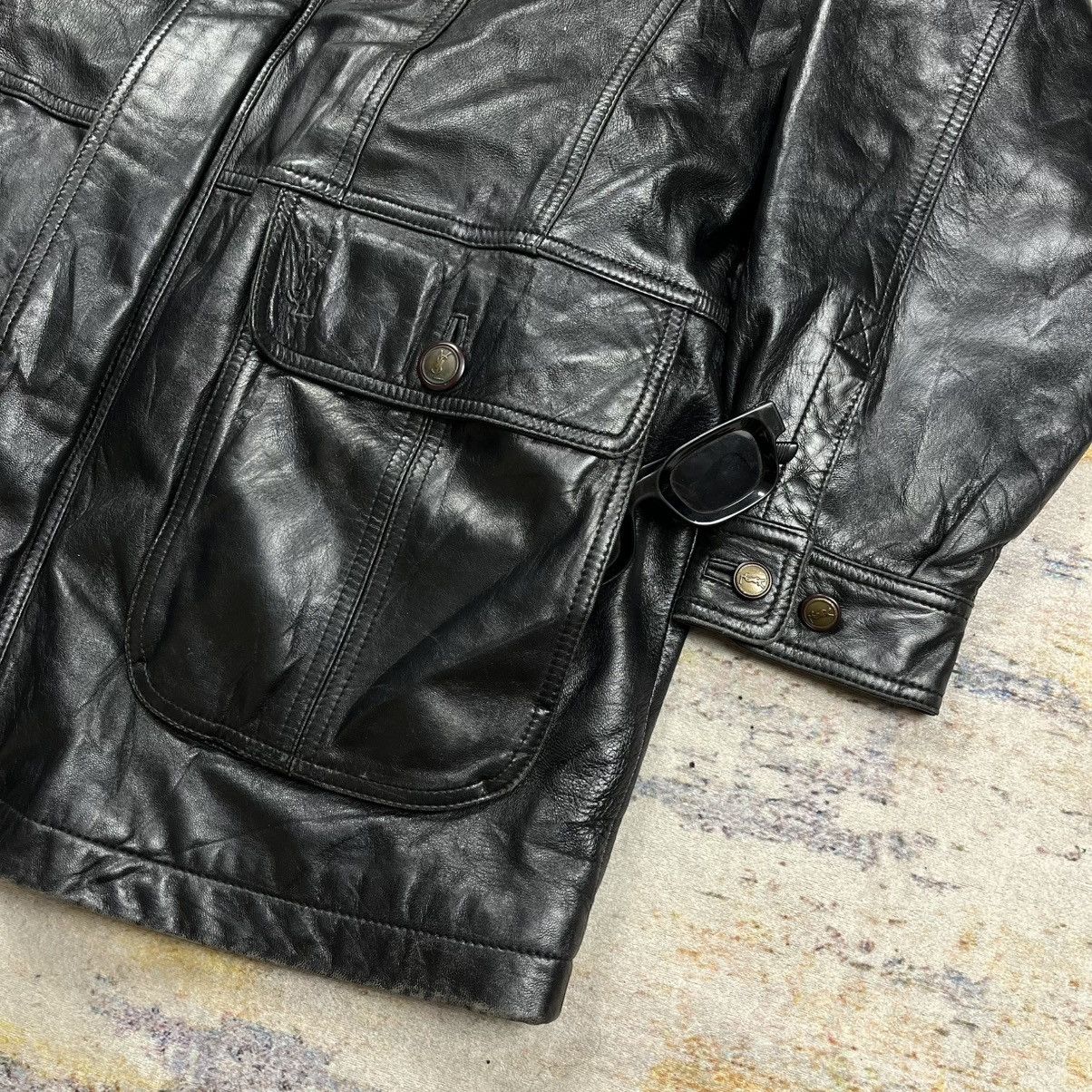 Yves Saint Laurent Vintage 90s Ysl Yves Saint Laurent pour homme leather jacket Size US L / EU 52-54 / 3 - 5 Thumbnail