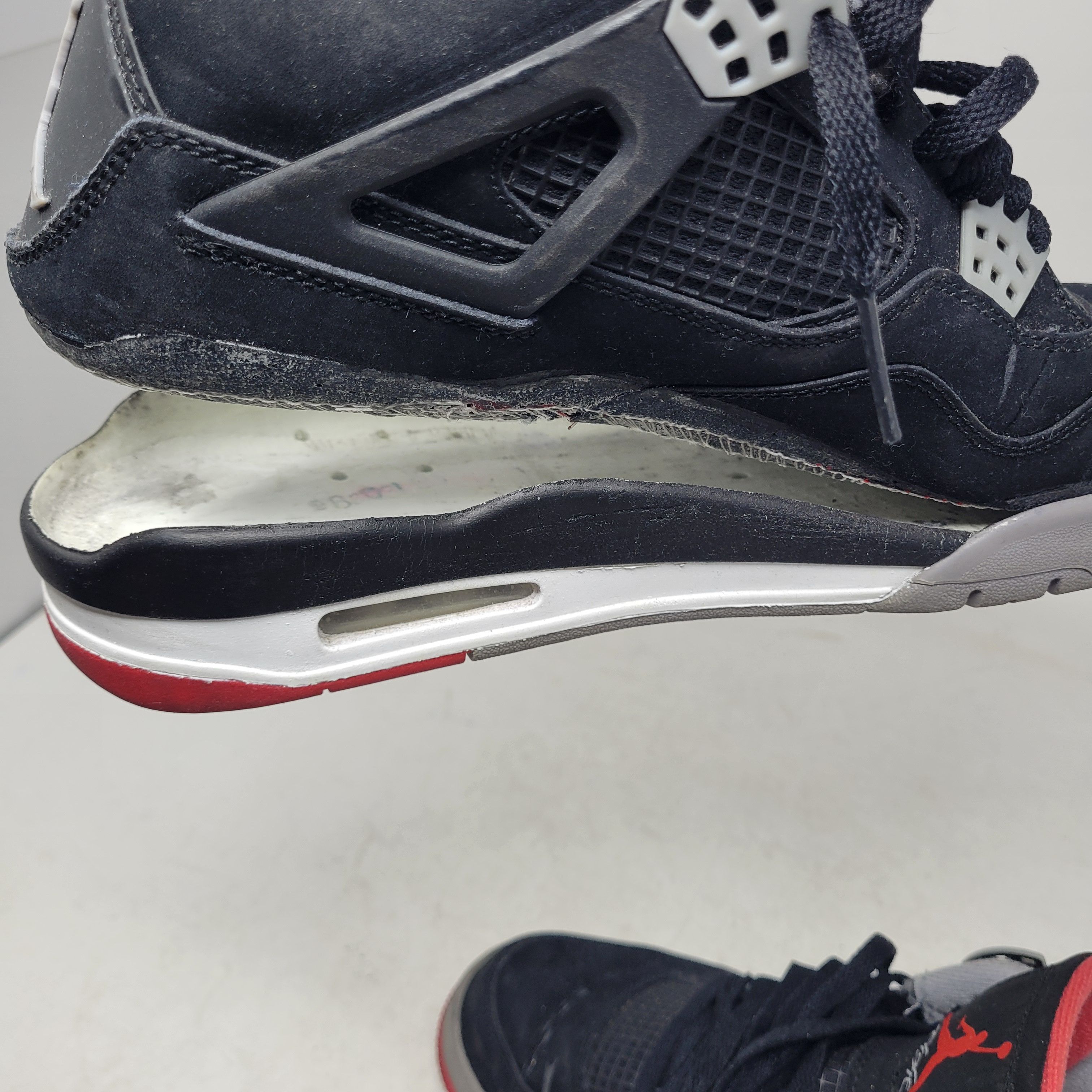 Jordan Brand × Nike Air Jordan 4 Retro IV Black Red BRED 308497-089 US sz 8 Size US 8 / EU 41 - 17 Thumbnail