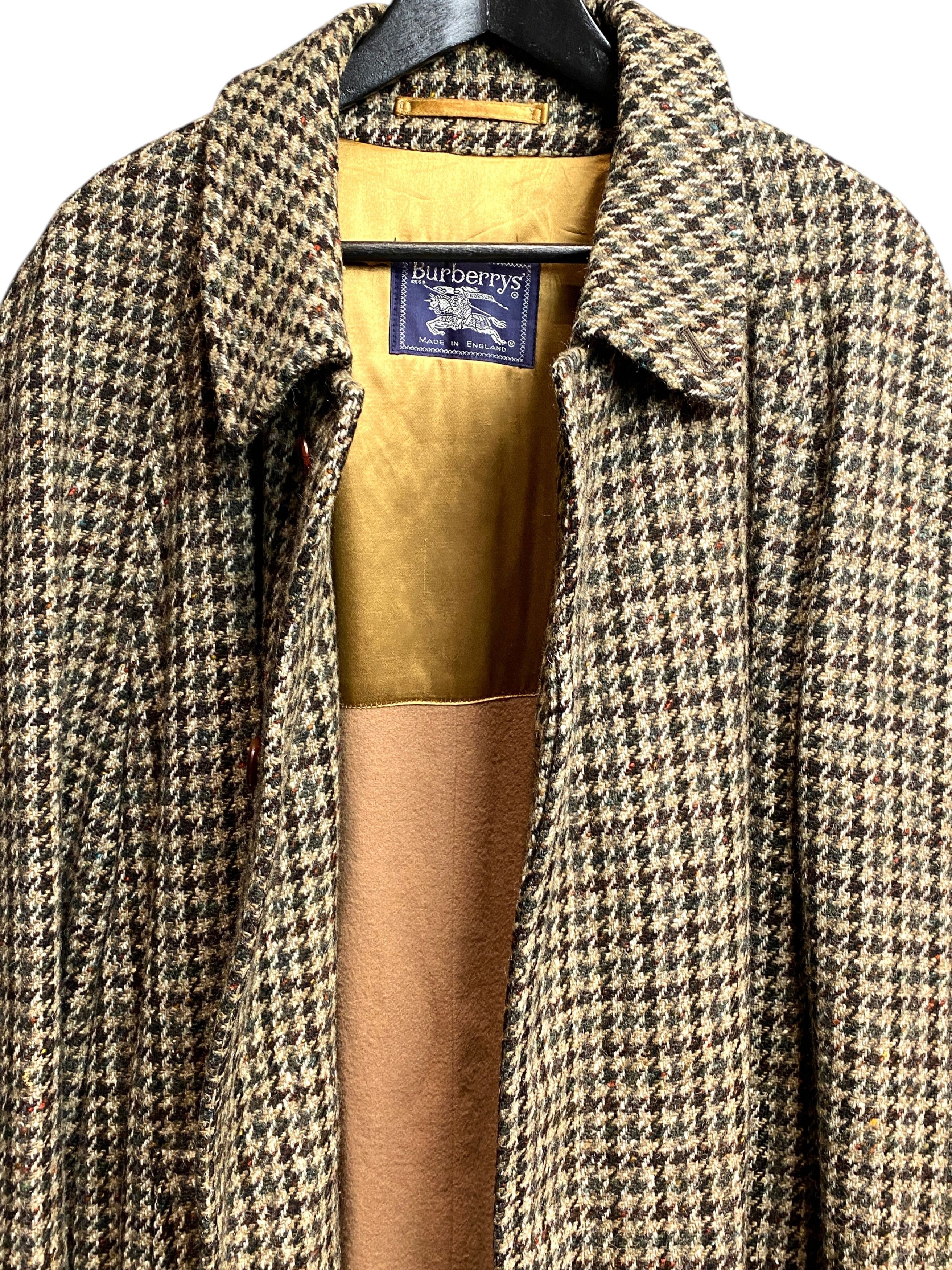 Burberry Burberrys Houndstooth Check Wool Camelhair Long Coat Vintage Size US XXL / EU 58 / 5 - 8 Thumbnail