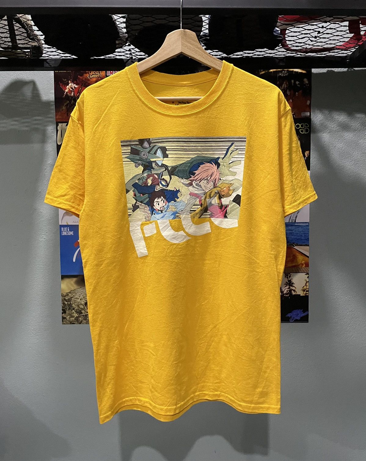 image of Fooly Cooly Anime Sci-Fi Animation in Mustard, Men's (Size Medium)