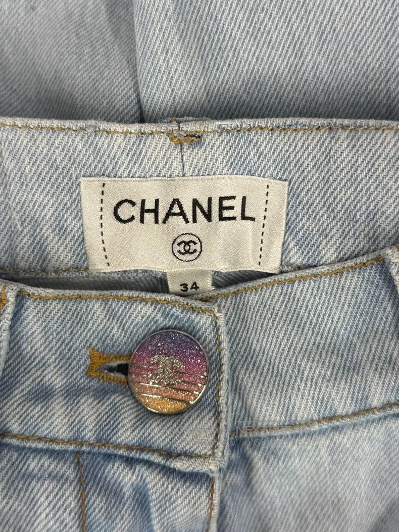 Chanel Chanel 24C blue gradient denim wide-leg trousers Size 42" / US 20 - 4 Thumbnail