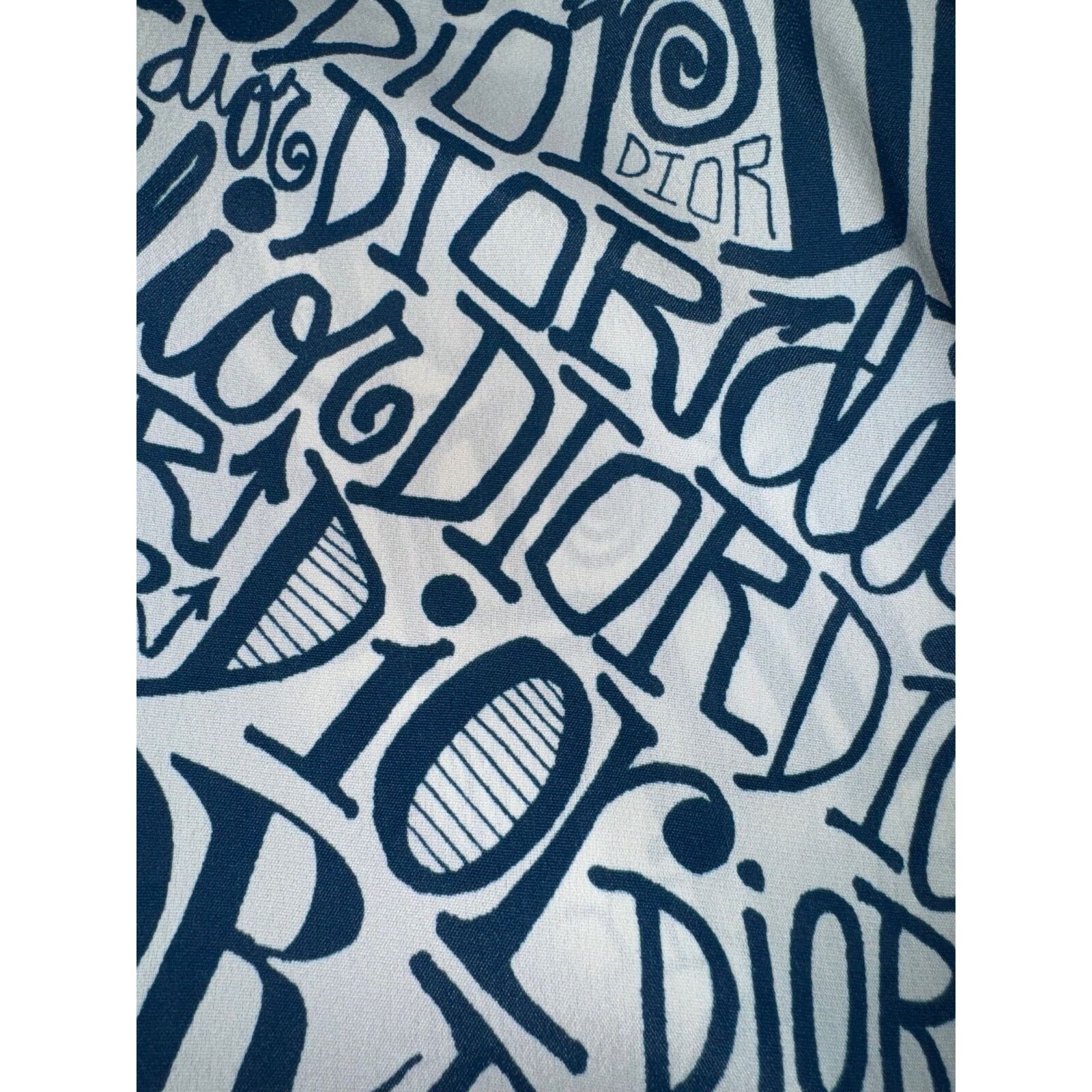 Dior Dior Shawn Stussy Blue Swirl Graffiti Long Sleeve Button Up Size US L / EU 52-54 / 3 - 15 Thumbnail