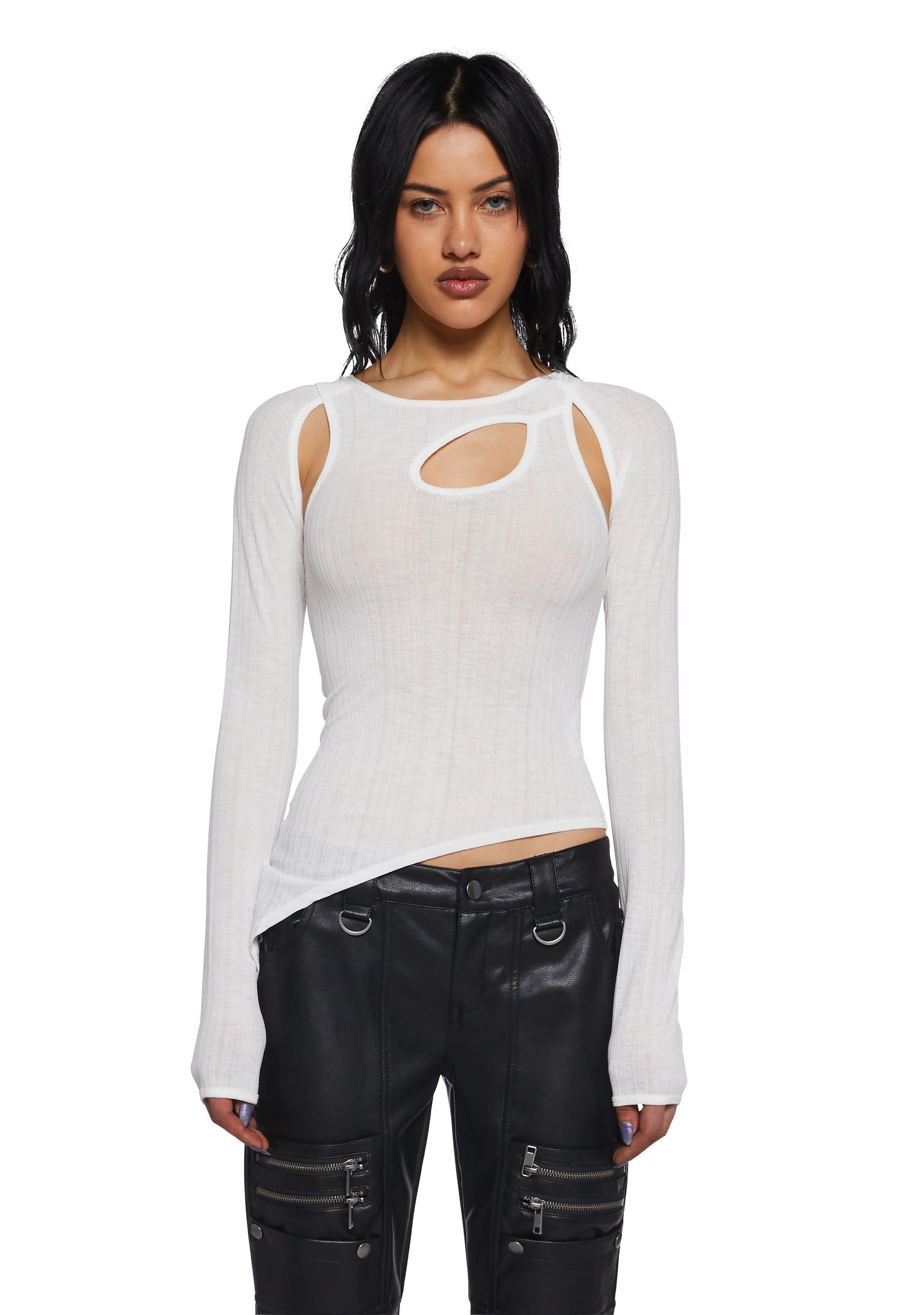 Other White asymmetrical cut out long sleeve top Size XS / US 0-2 / IT 36-38 - 1 Thumbnail