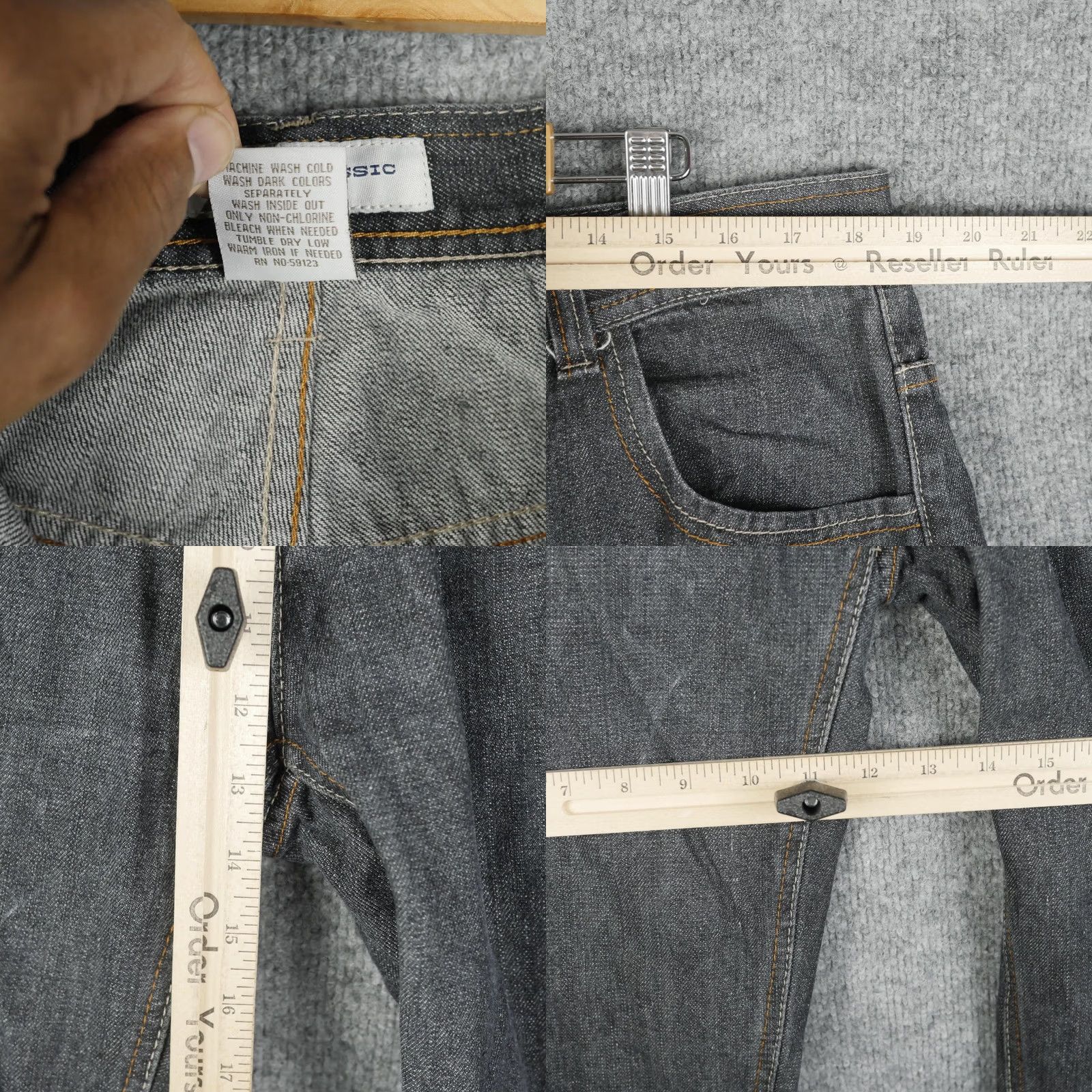 Phat Farm Phat Farm Jeans Mens 38x34 Gray Denim Straight Embroidered Baggy Skater Hip Hop Size US 38 / EU 54 - 9 Thumbnail