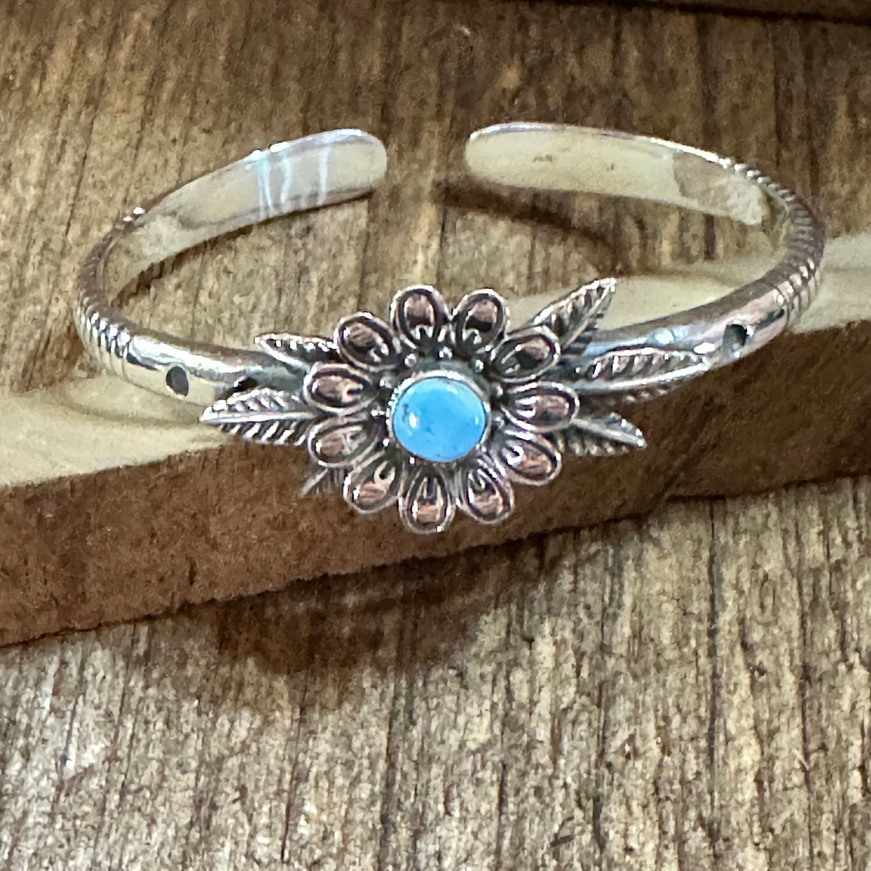 Other Handmade Flower Golden Hills Turquoise & Sterling Silver Cuf Size ONE SIZE - 2 Thumbnail