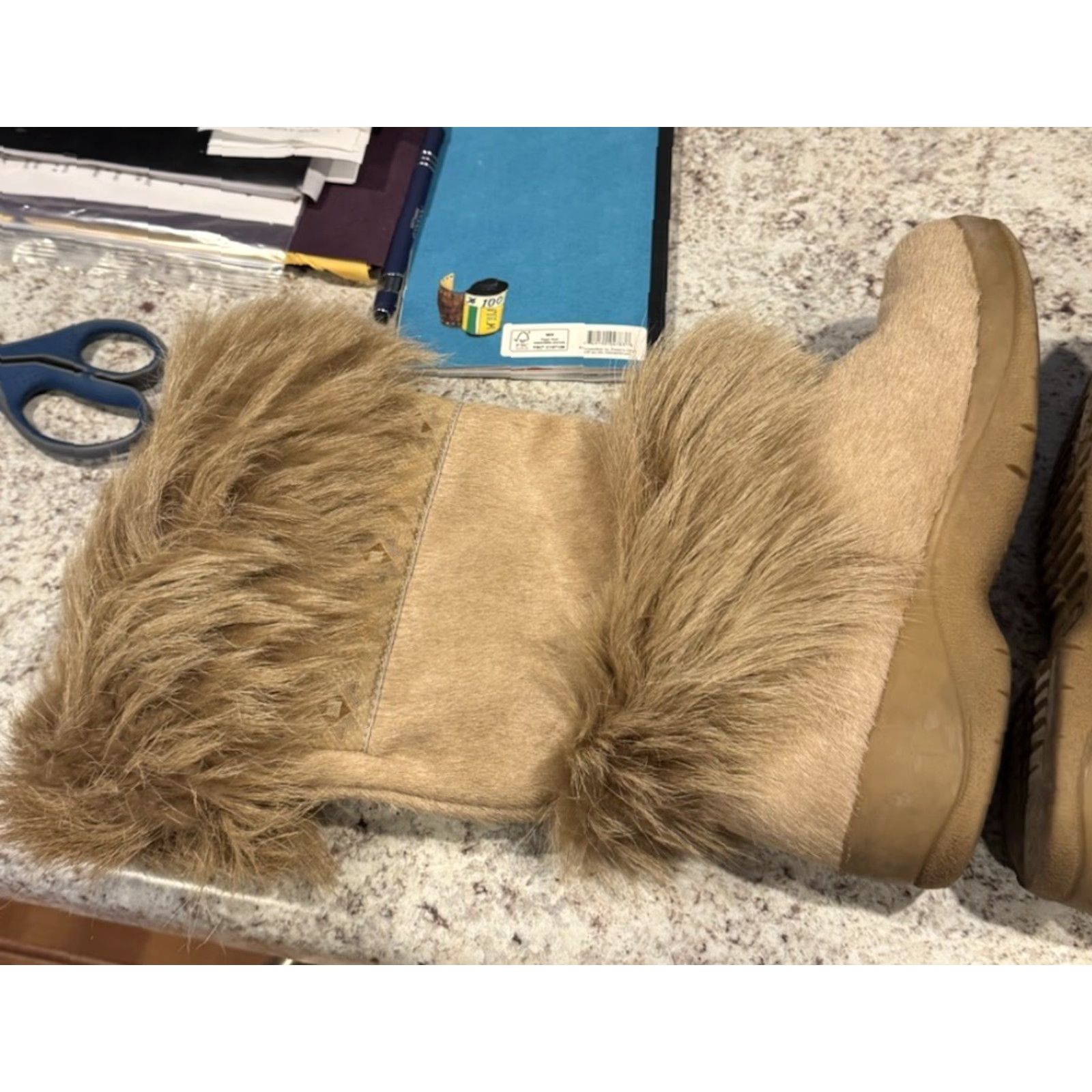 Vintage Tecnica Women’s Fur Apres Ski Winter Snow Boots Pull On Size 8 Tan Light Tan Boots Womens Winter Ski Footwear 39.5 EU Size US 6 / IT 36 - 6 Thumbnail