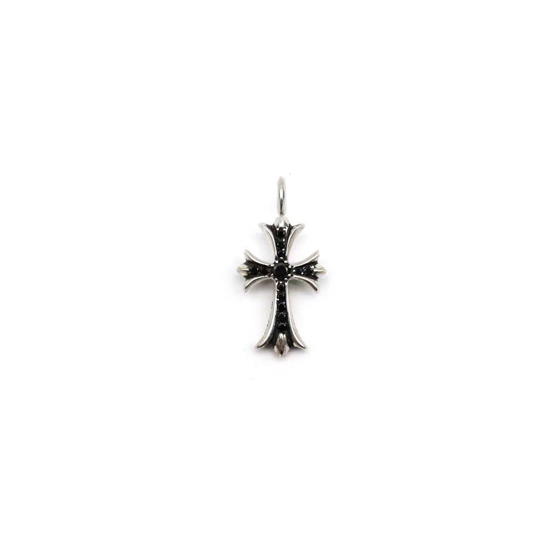 Chrome Hearts Chrome Hearts Silver Black Diamonds Tiny Cross Charm Pendant Size ONE SIZE - 1 Thumbnail