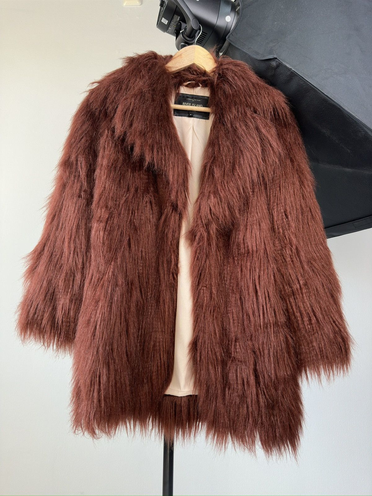 HYPE Varsity Mohair Fuzzy Fluffy Faux Fur Cropped Jacket OG