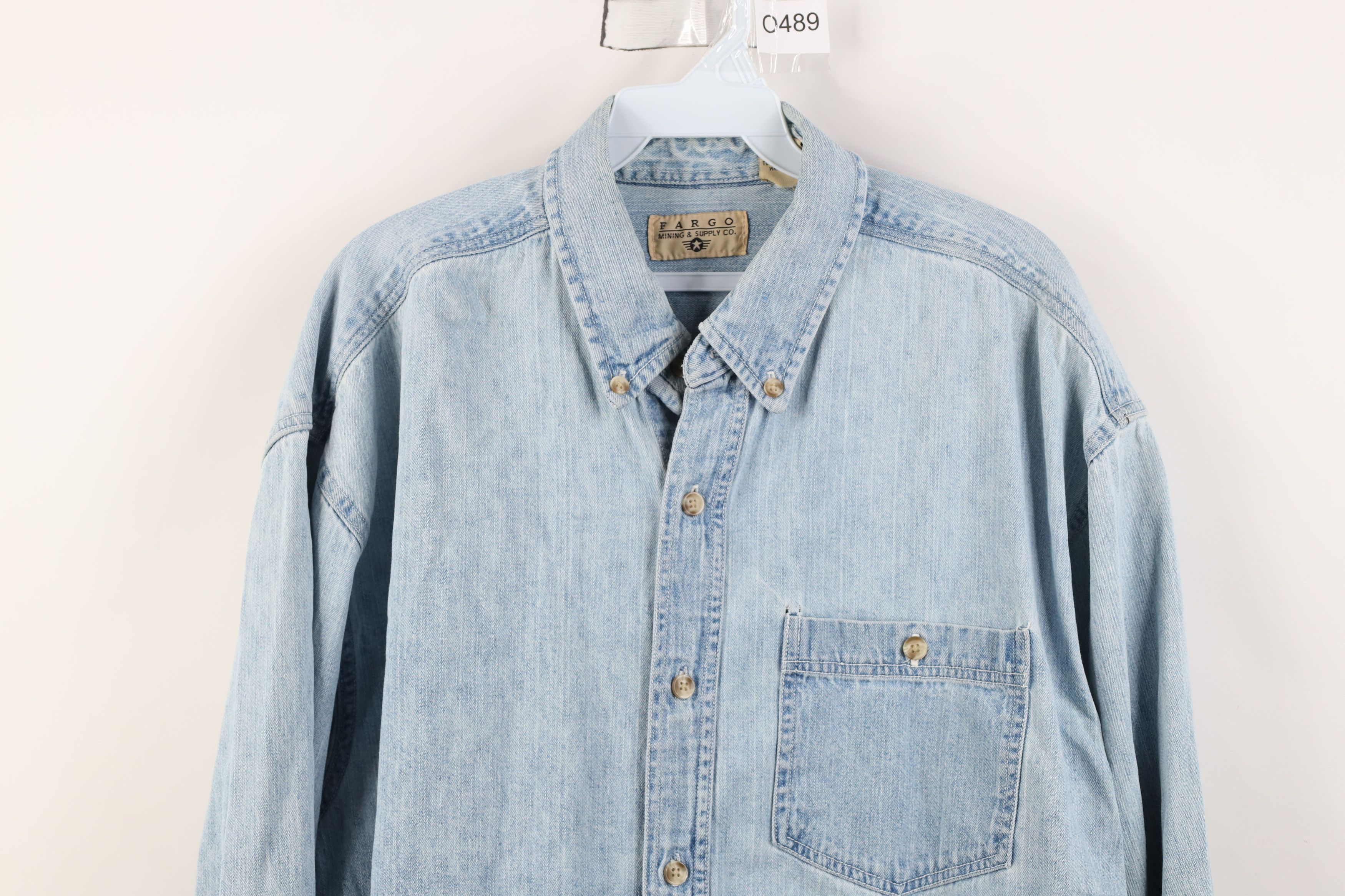 Vintage Vintage 90s Streetwear Heavy Denim Jean Button Down Shirt Size US XL / EU 56 / 4 - 2 Thumbnail