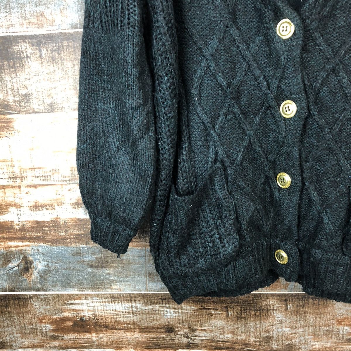 Vintage Page Boy Green Cardigan Knitwear #A2057 Size XL / US 12-14 / IT 48-50 - 7 Thumbnail